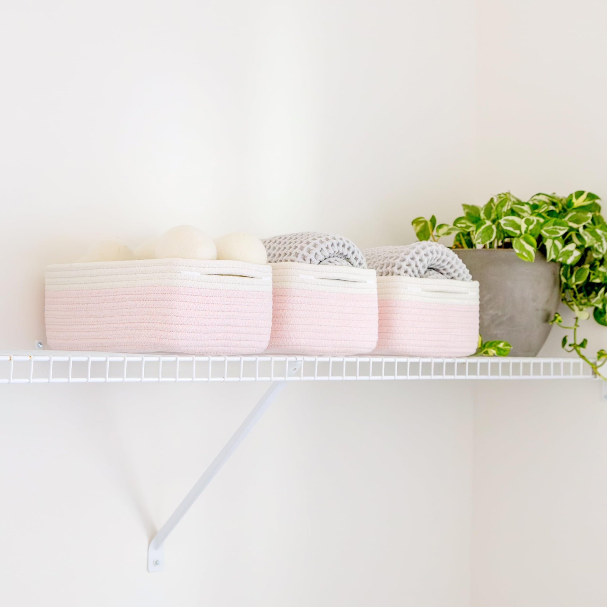 11.8"x8"x4.5” Rectangle Storage Baskets for Shelves 3 Pack (3 Count)