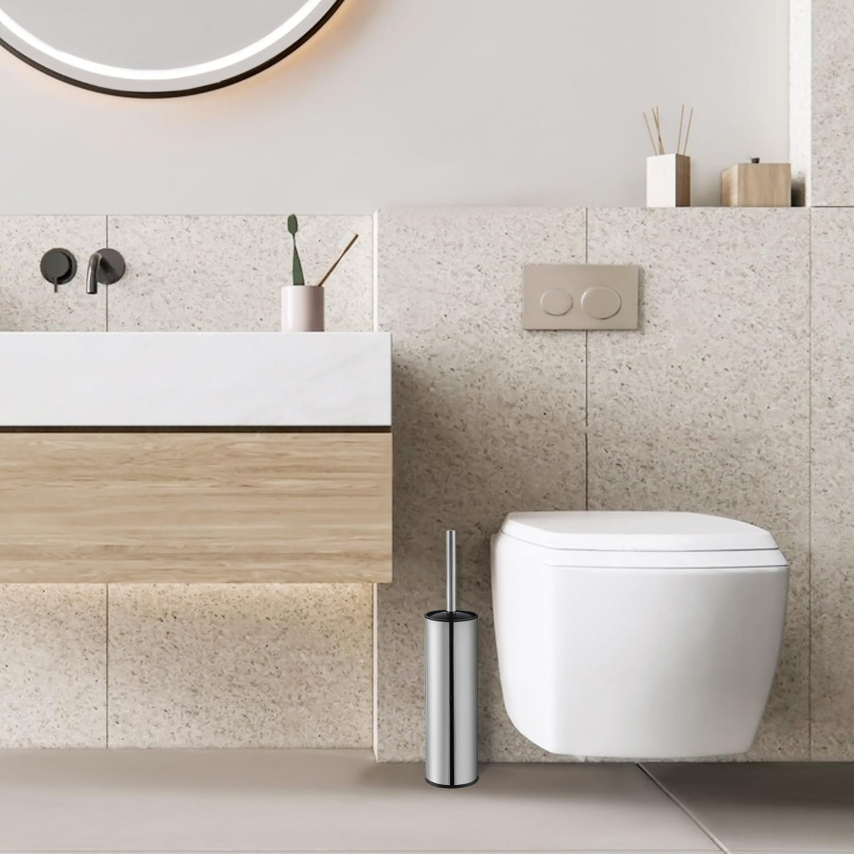 Chrome Toilet Brush and Holder
