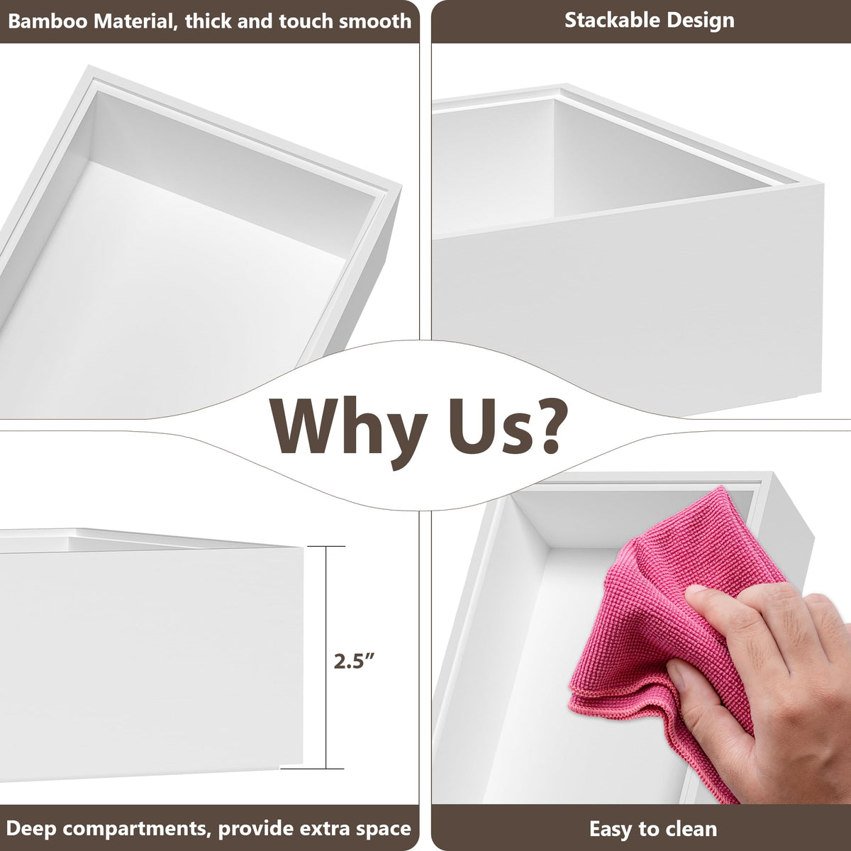 Kitchen Drawer Organizer Bins (2 Count)