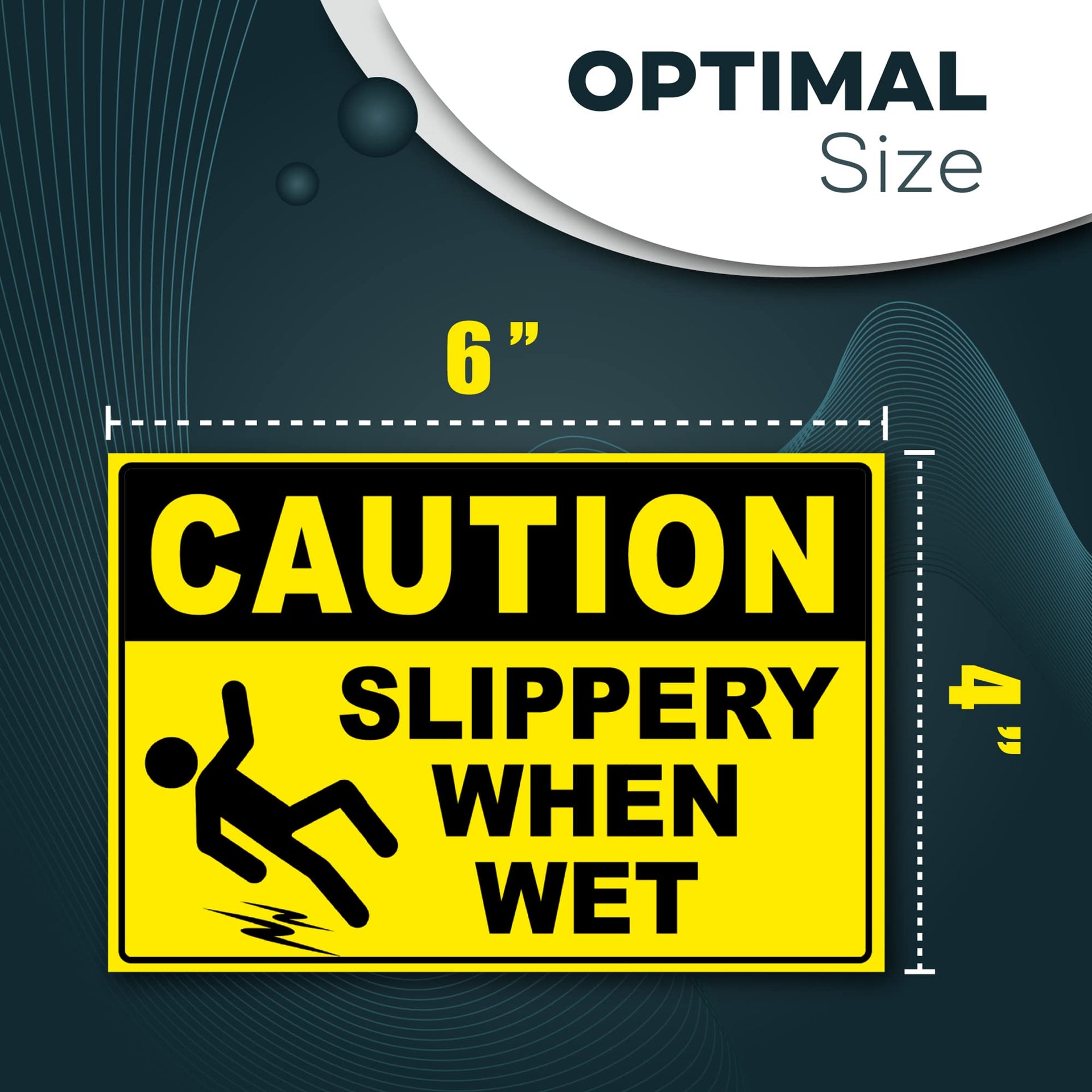 Caution Slippery When Wet Stickers (3 Count)