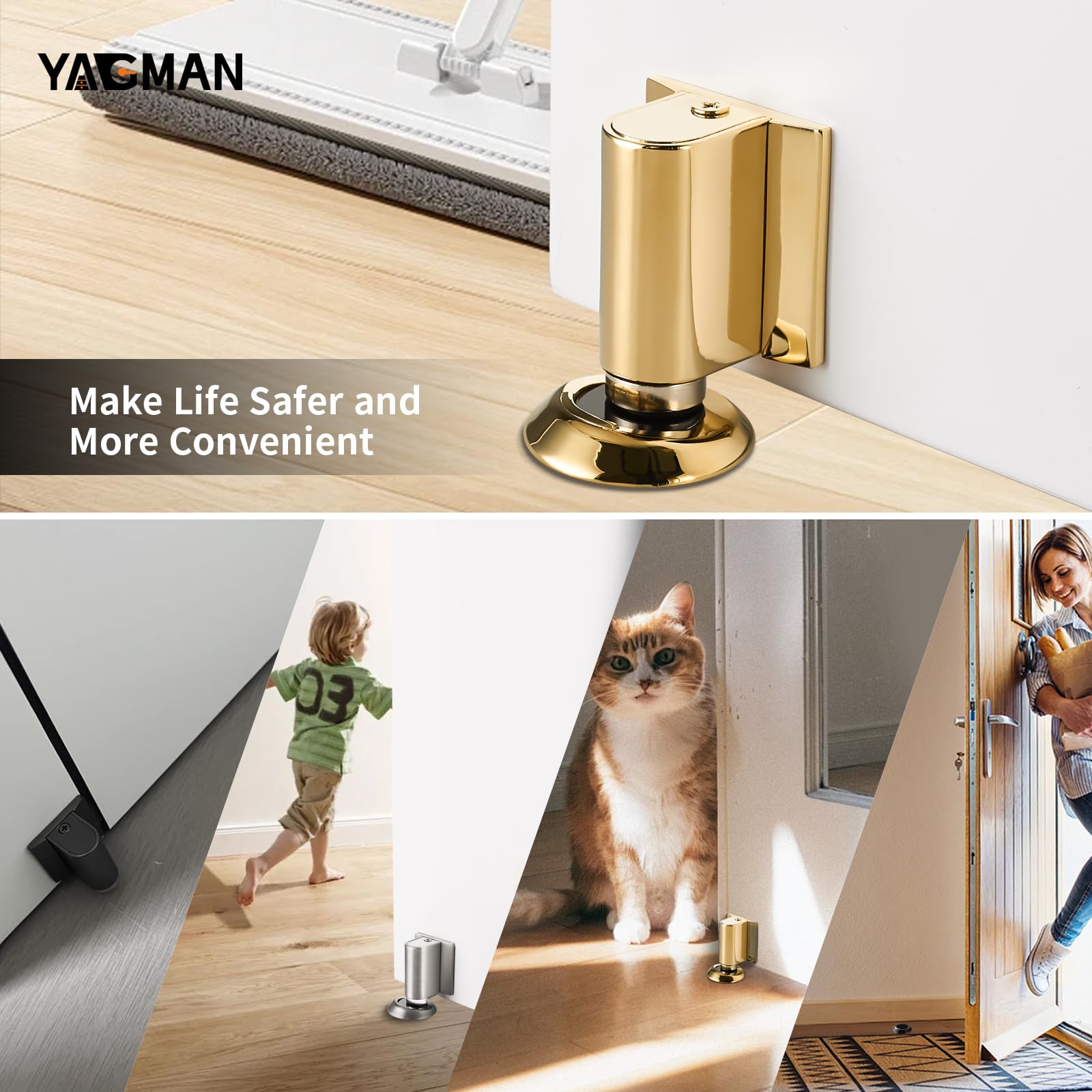 2 Pack Magnetic Door Stopper Floor Mount (2 Count)