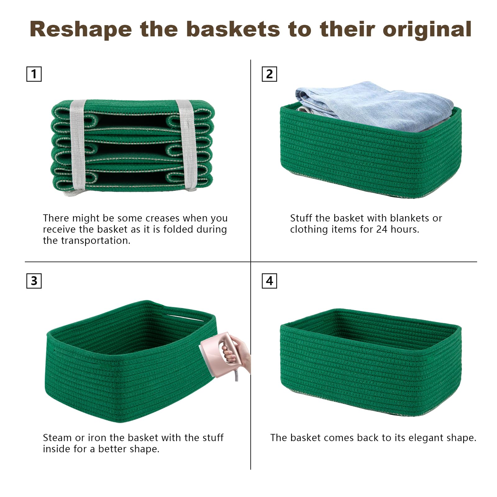 3 Pack Small Storage Baskets for Organizing (3 Count)