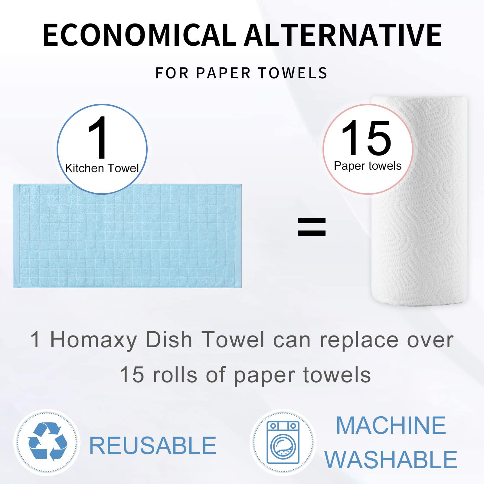 100% Cotton Terry Kitchen Towels (6 Count)