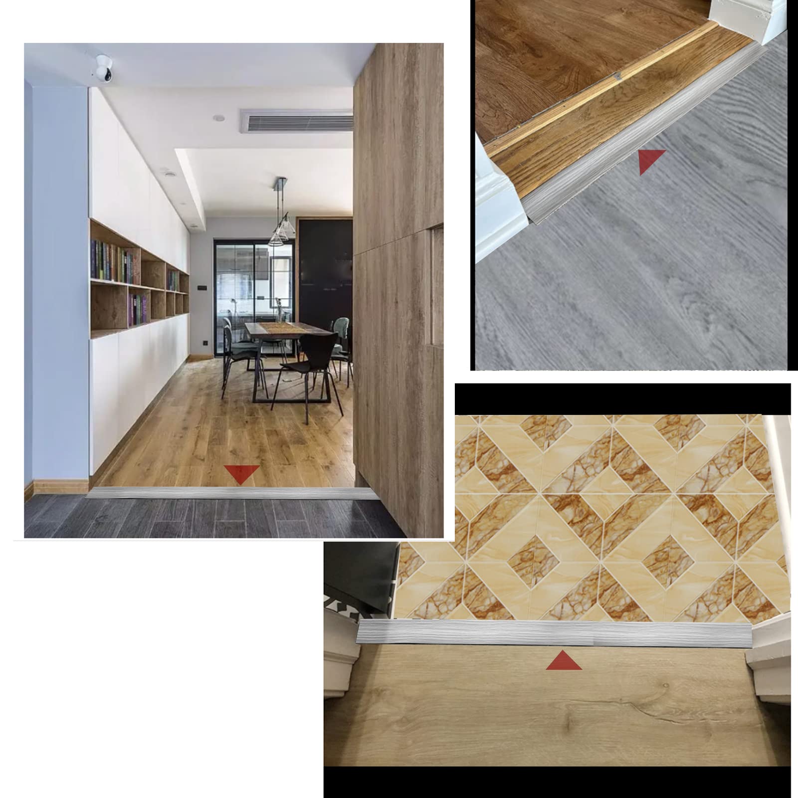 Floor Door Flat Transition Strip & Self Adhesive Floor Vinyl Floor Edge Trim Laminate Floor Gap Covering Joining Strip (236 Foot)