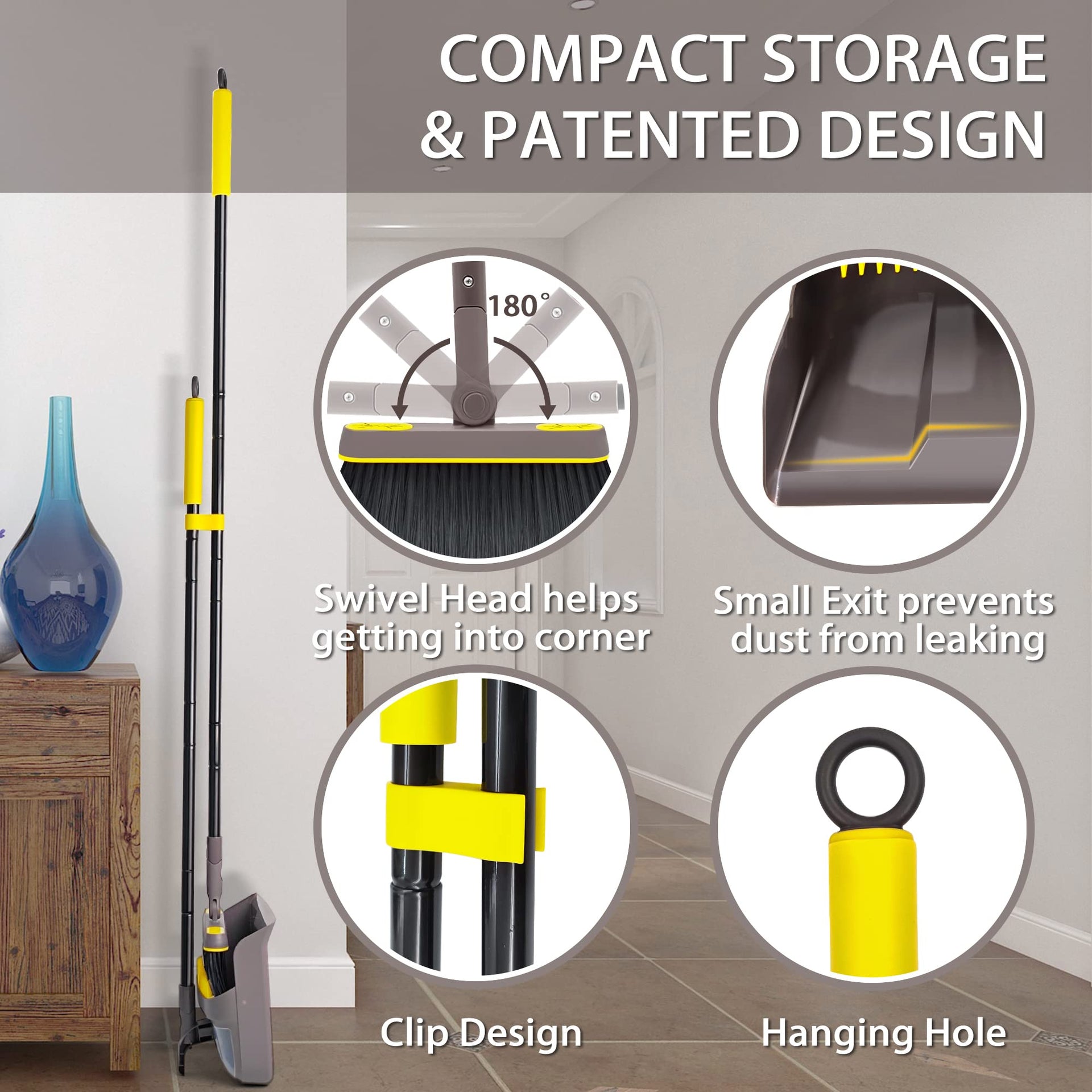 Broom with Dustpan Combo Set