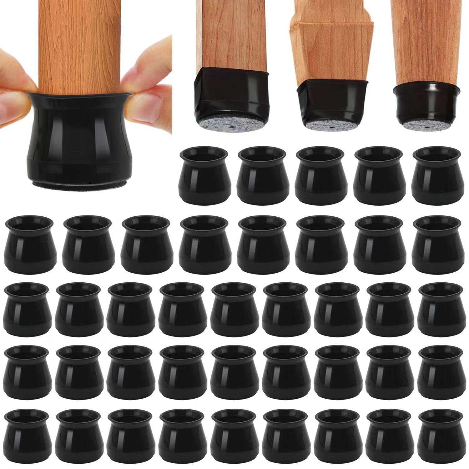 40 Pcs Chair Leg Floor Protectors for Hardwood Floors Anti (40 Count)