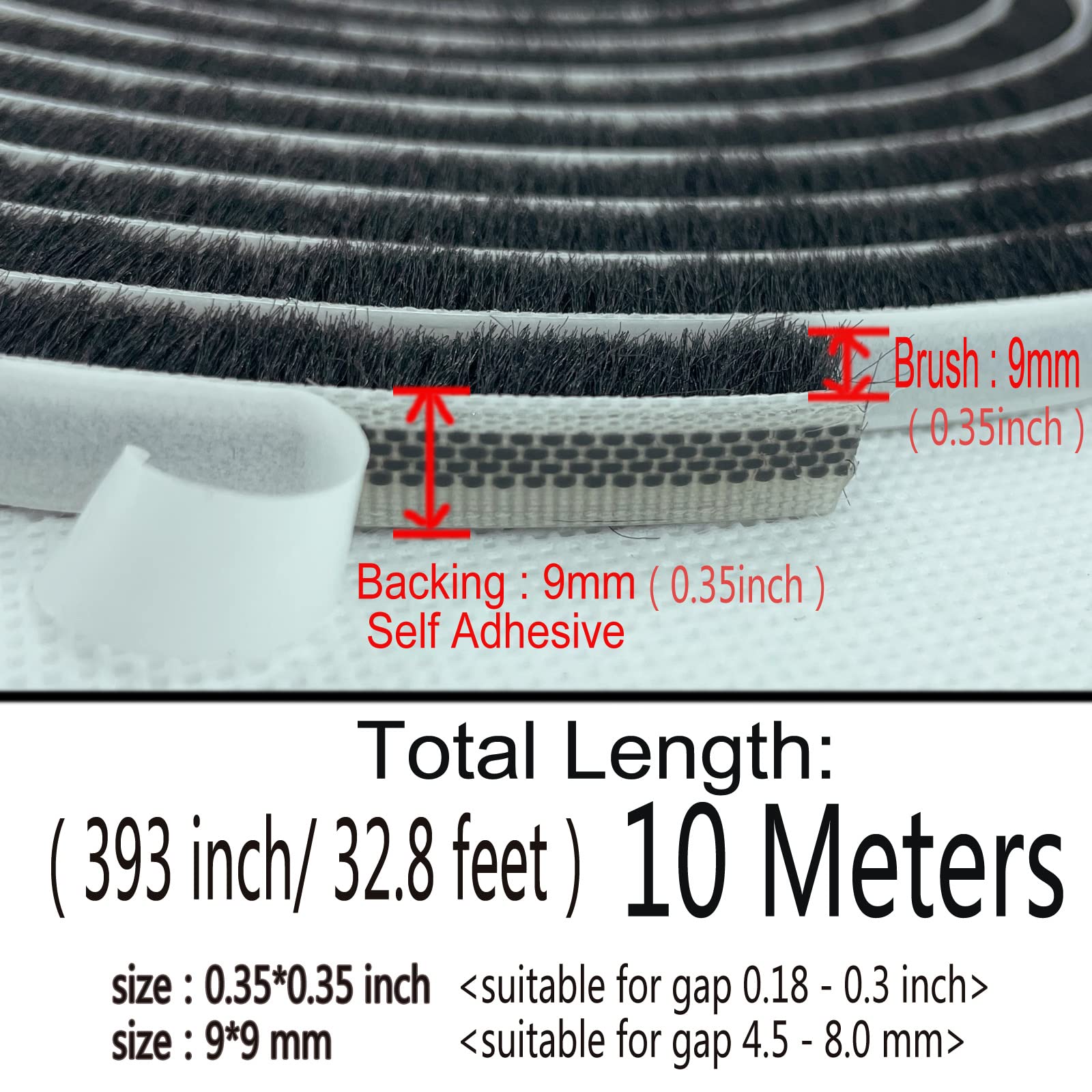 Adhesive Pile Weather Stripping