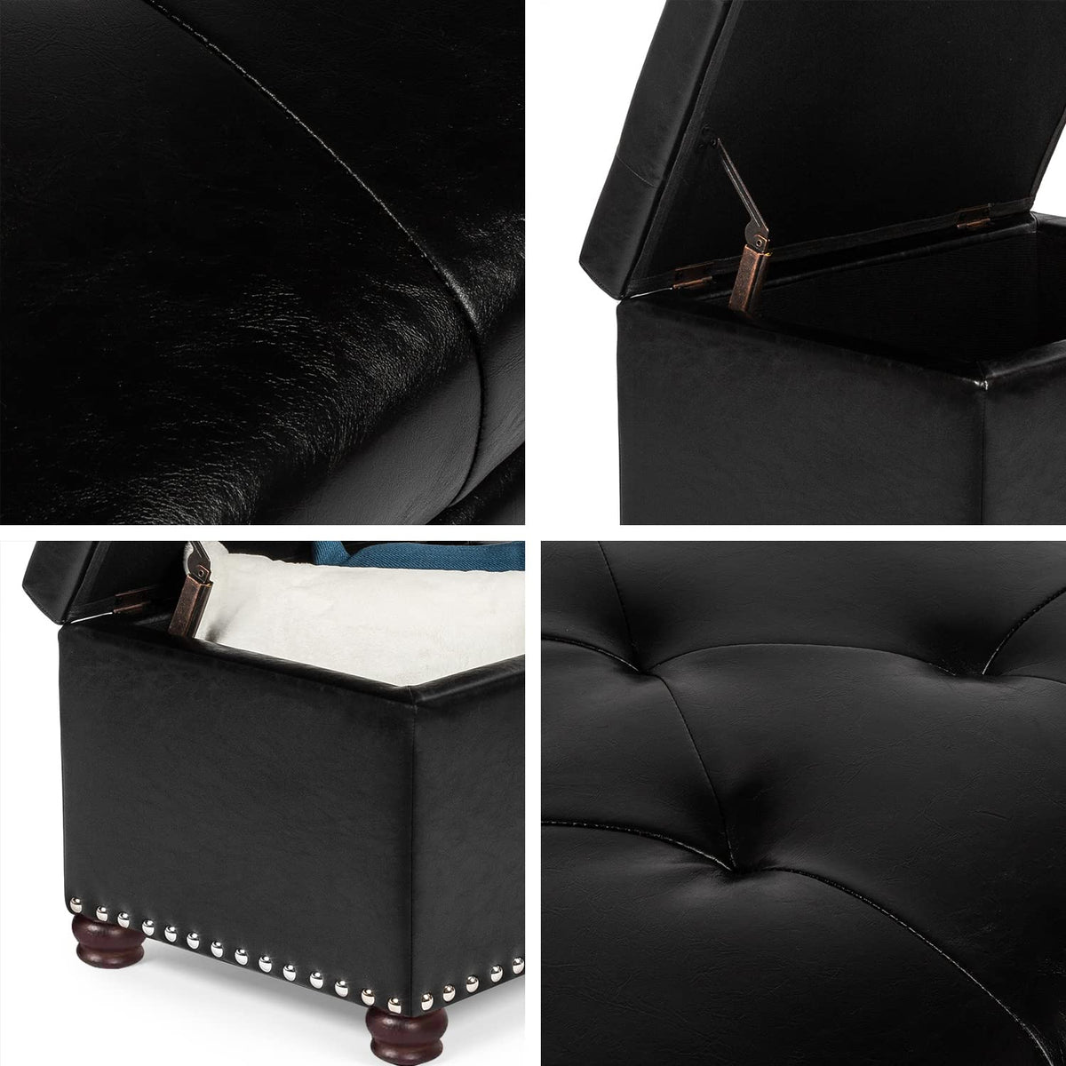 Leather Ottoman with Storage