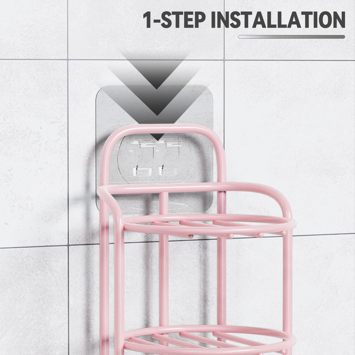 Pink 3 Tier Shower Soap Shampoo Bar Holder