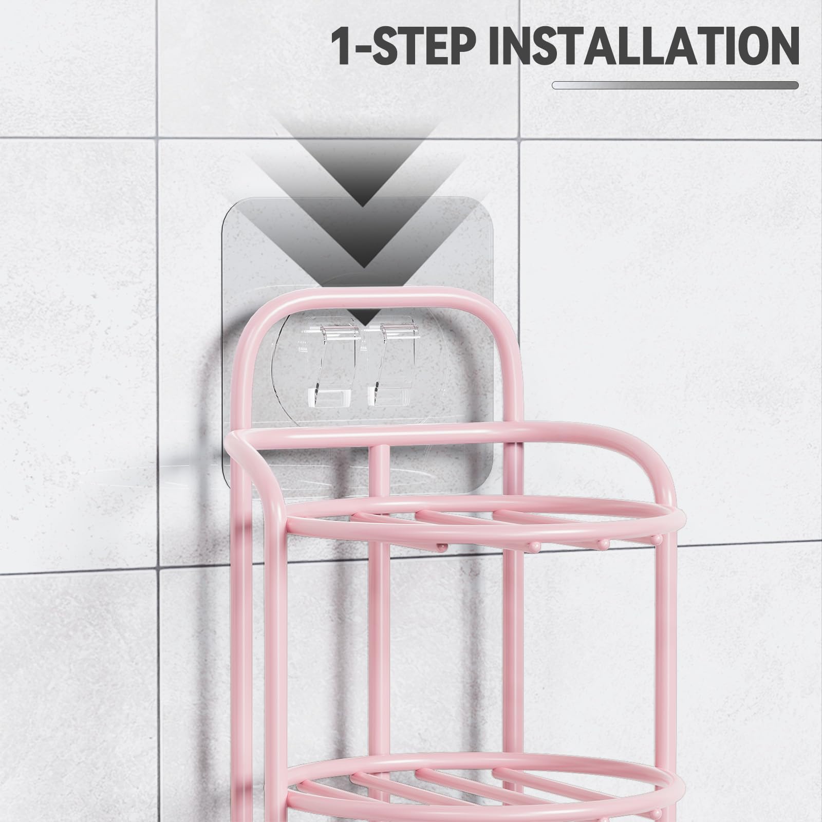 Pink 3 Tier Shower Soap Shampoo Bar Holder