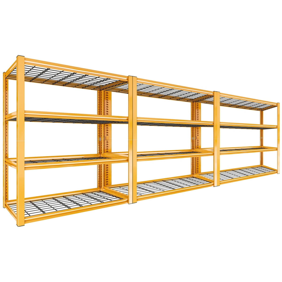 40" W Yellow Garage Shelving with Double (3 Count)