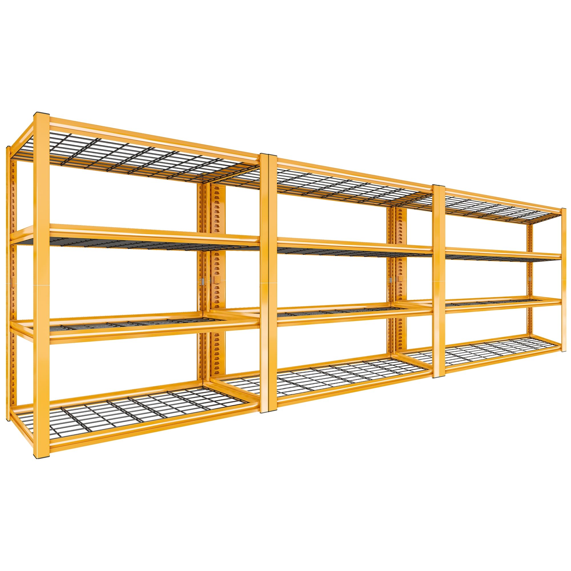 40" W Yellow Garage Shelving with Double (3 Count)