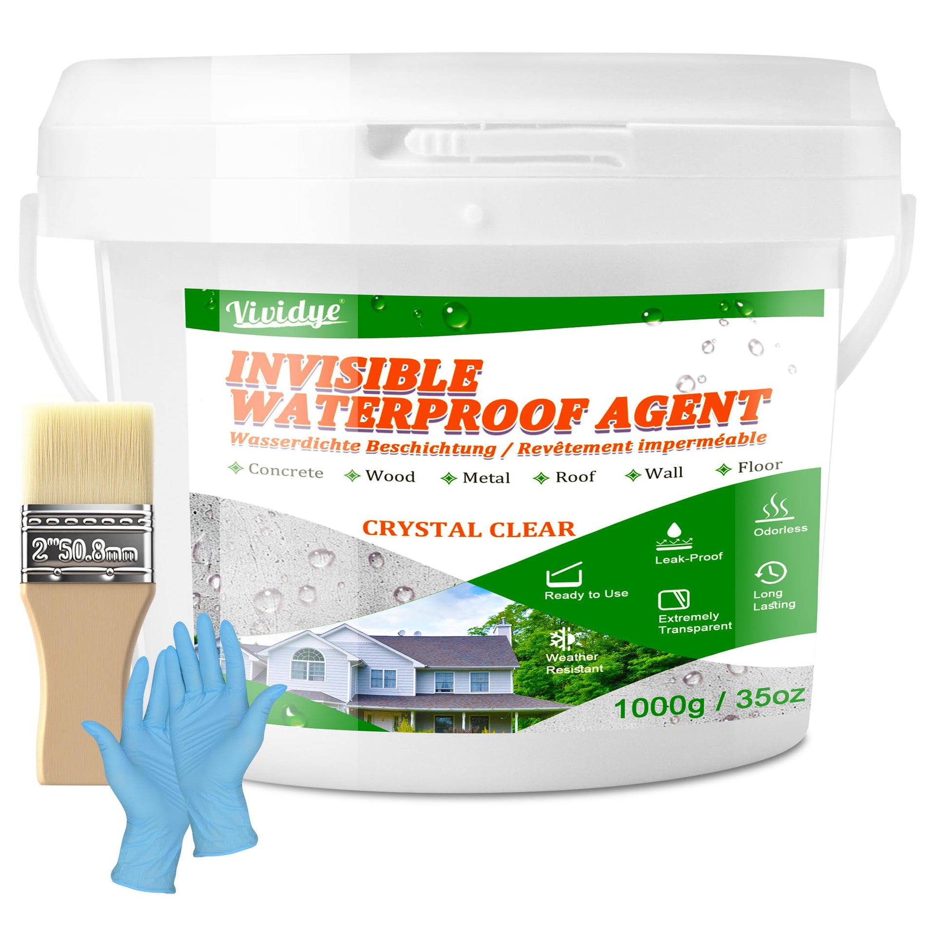 Transparent Waterproof Sealant for Repairing Leaks 35oz (35.274 Ounce)