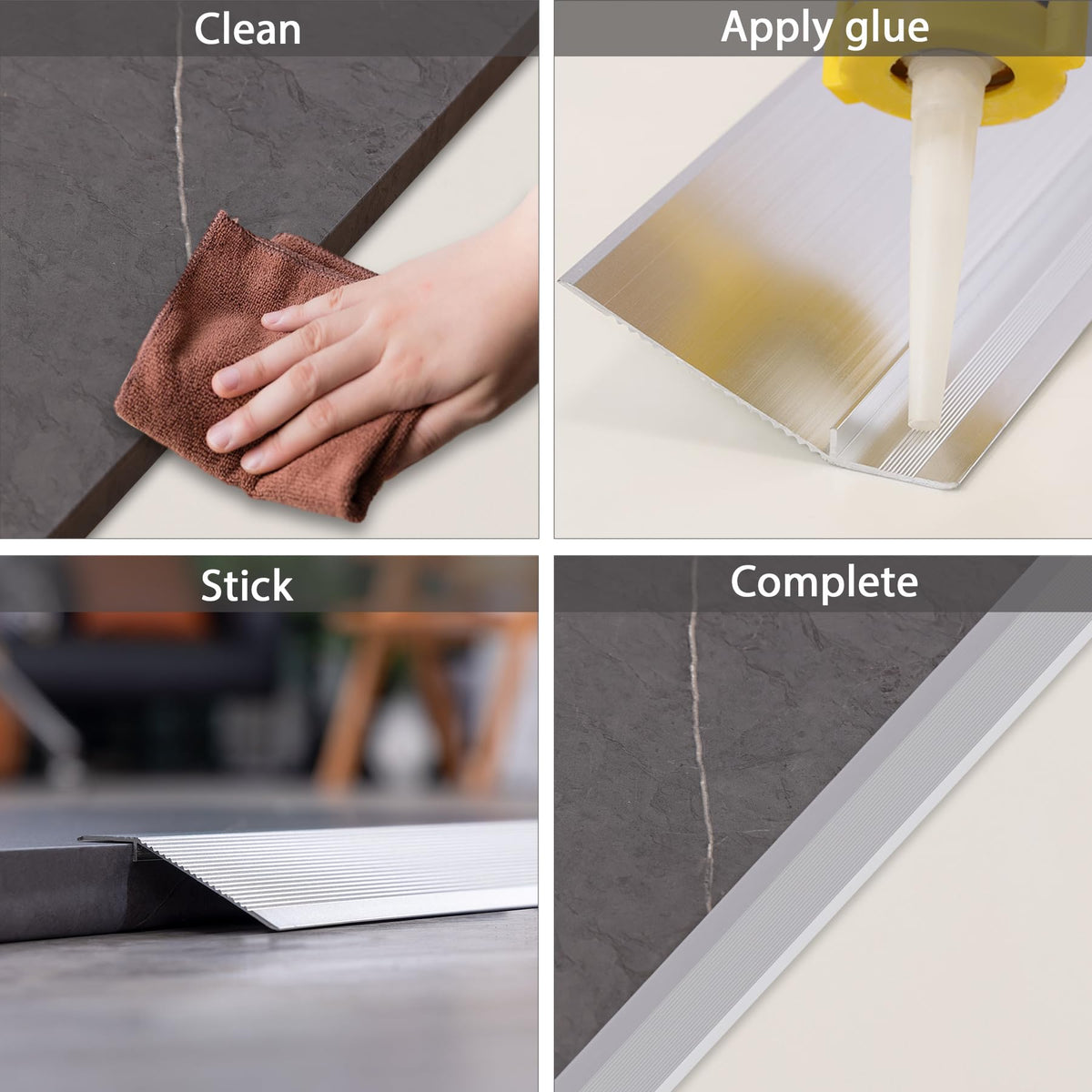 Aluminum Floor Transition Threshold Strip (2 Count)