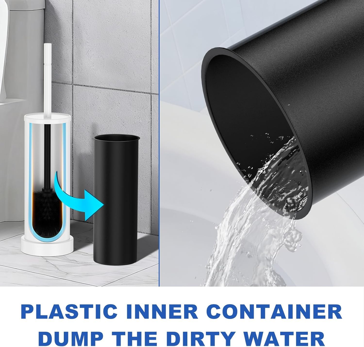 304 Stainless Steel Toilet Brush and Holder Set