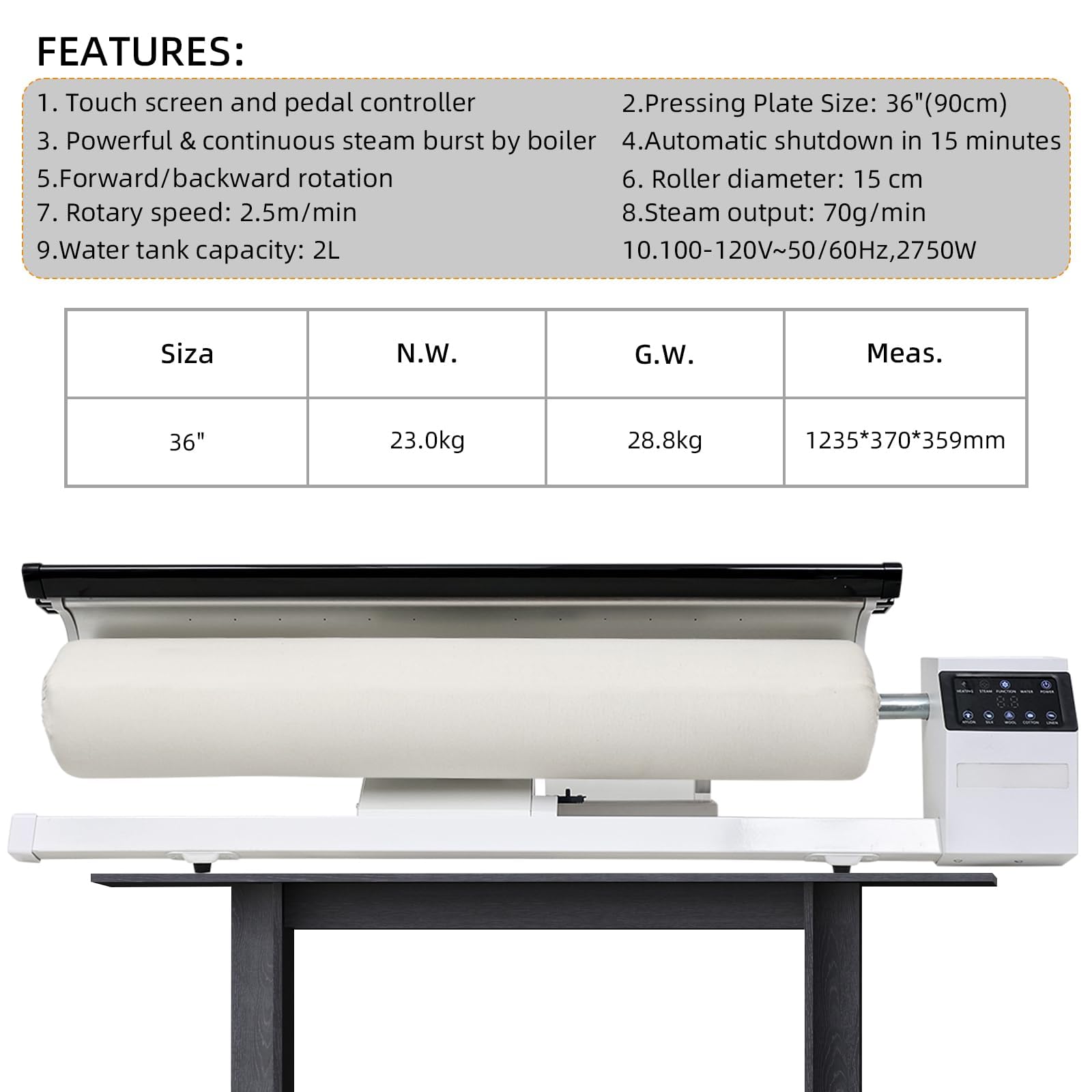 chunchun Rotary Steam Roller Ironer