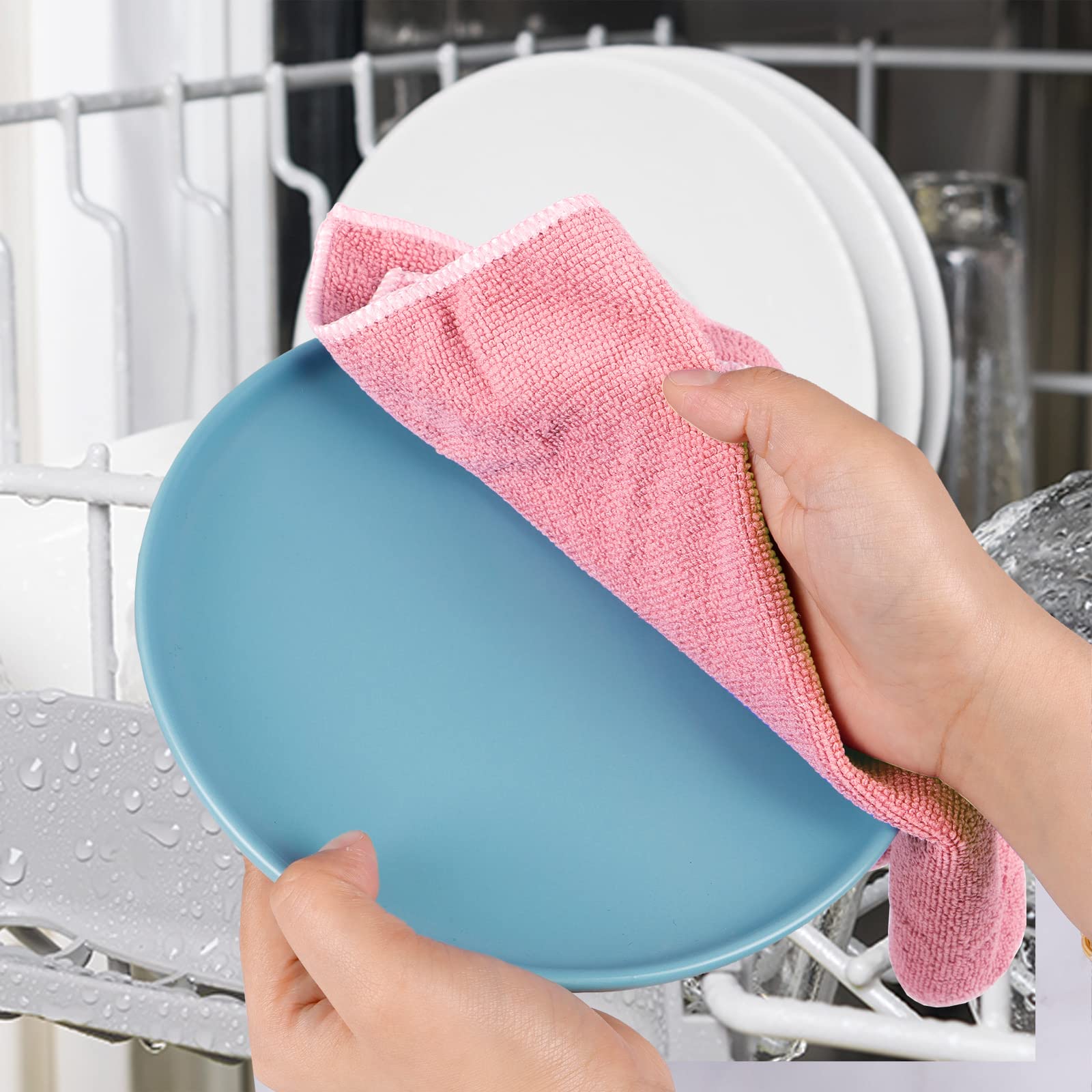 6pcs Stainless Steel Scrubber 2pcs Heavy Duty Scrub Sponges 1pcs Dish Clean Towel for Kitchens Bathroom and More (9 Count)