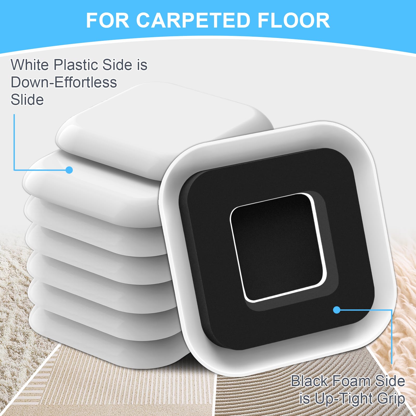 Upgrade Furniture Sliders with Groove (8 Count)