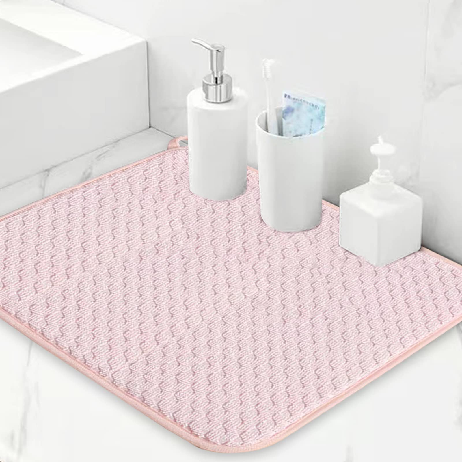 Pink Dish Drying Mats for Kitchen Counter (2 Count)
