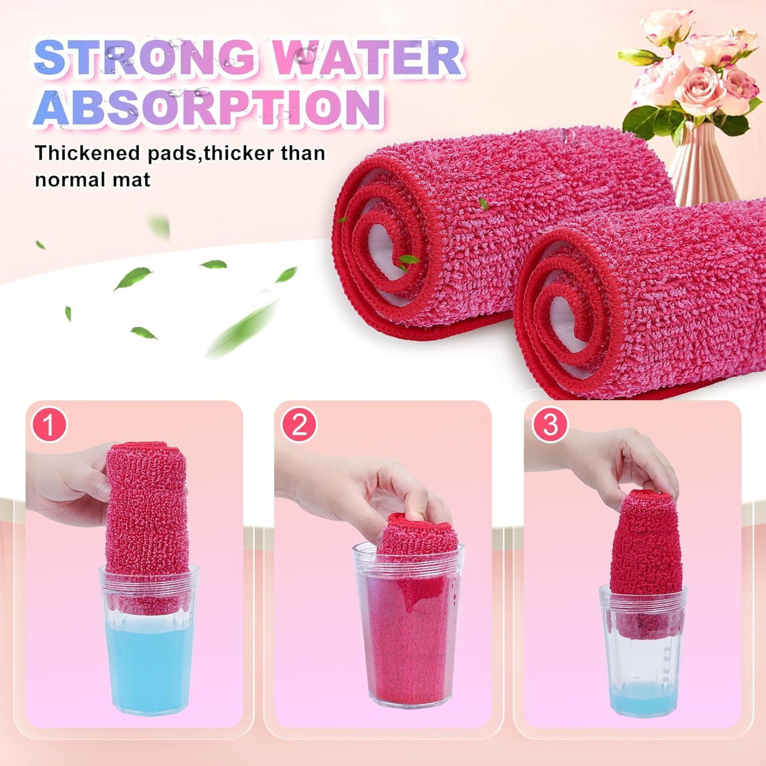 6 Pack Washable Microfiber Wet & Dry Mop Pads for Reveal Spray Mop (6 Count)