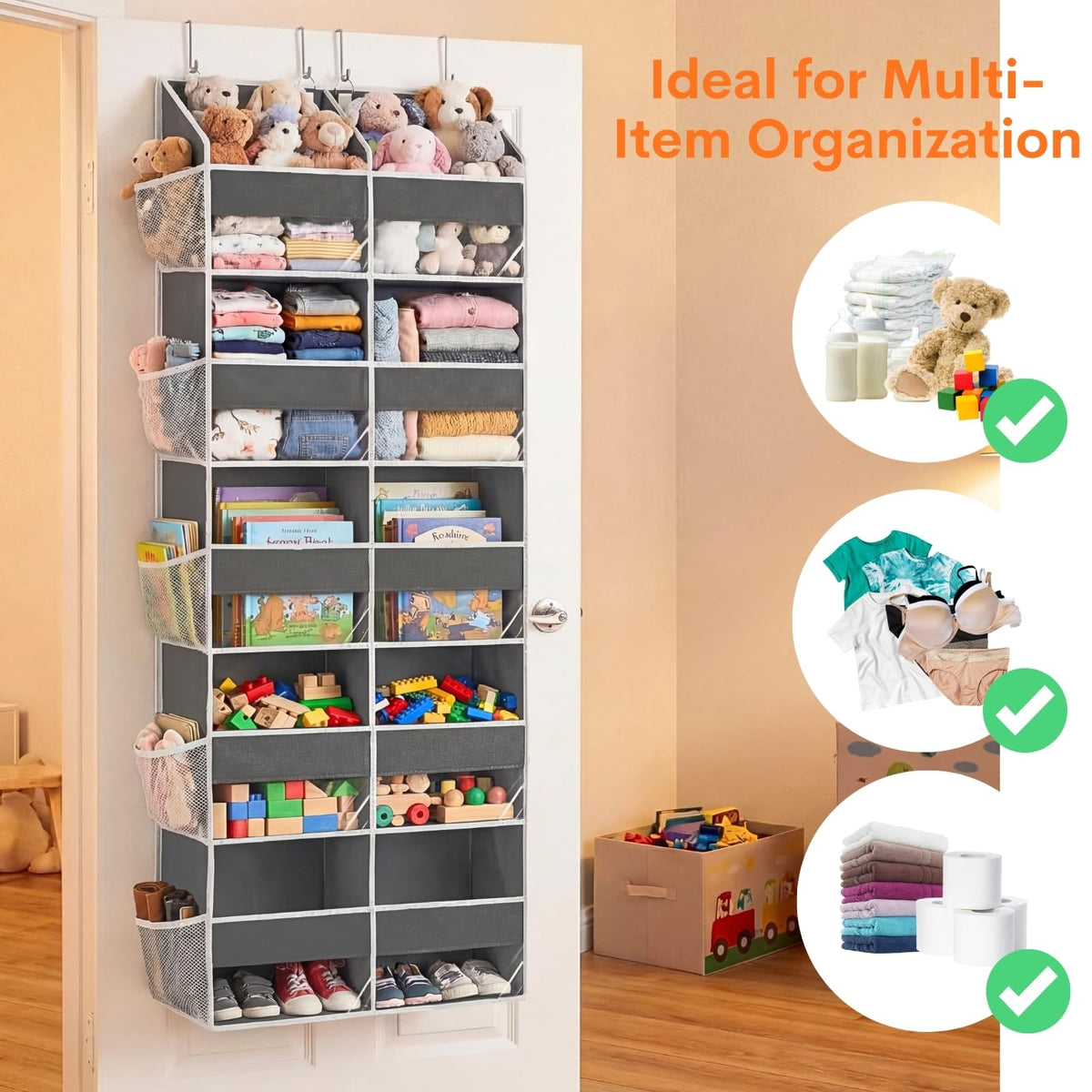 2 Pack Over the Door Organizer 5 Tiers