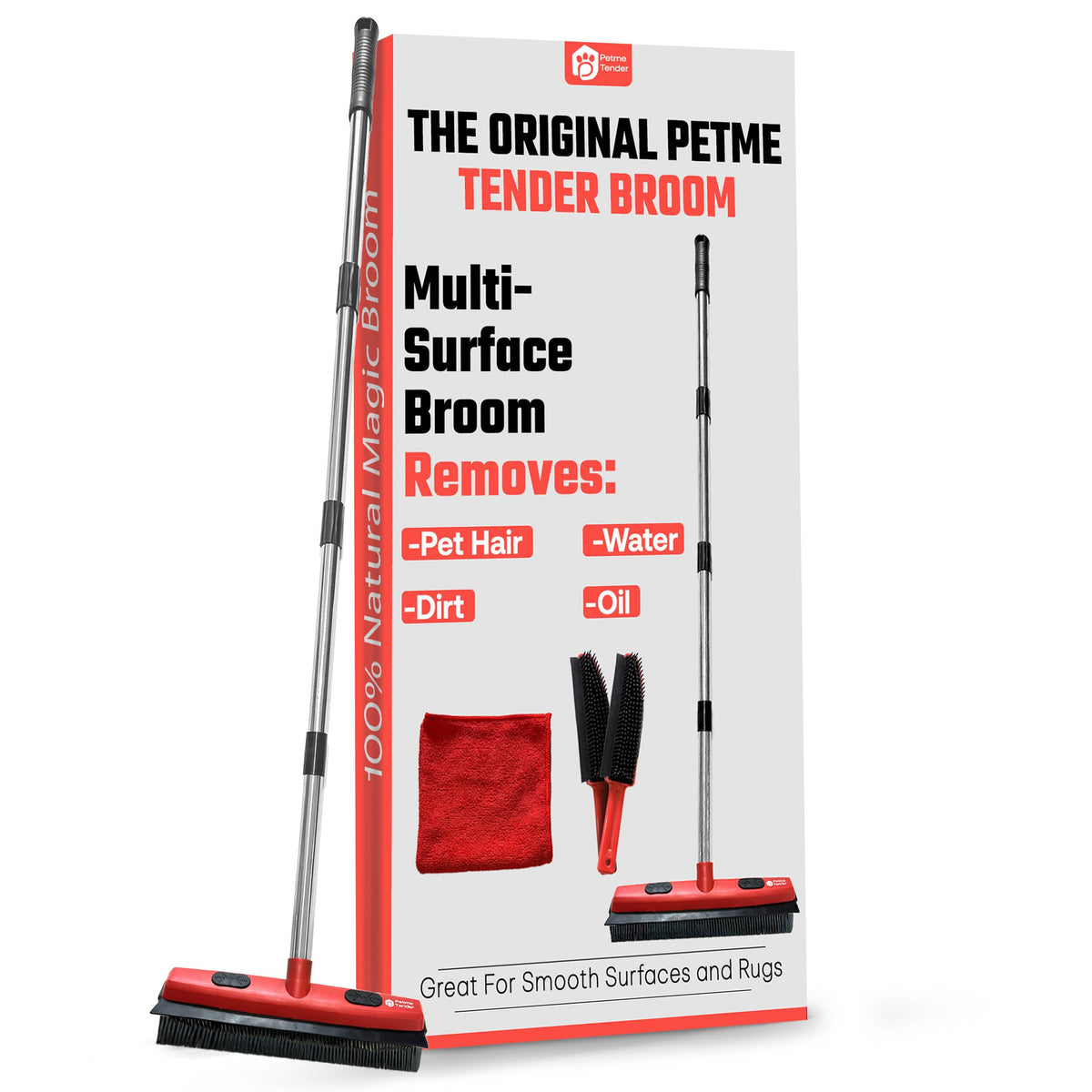 Hybrid Dog Pet Hair Removal Broom with Squeegee
