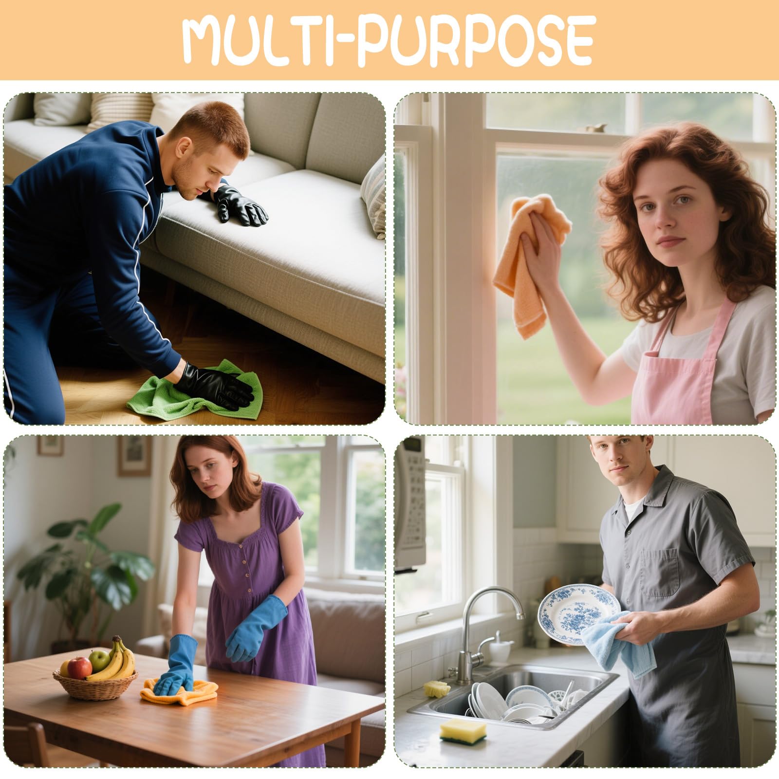 6 Pack Extra Large Microfiber Cleaning Cloths 20"x30" (4 Count)