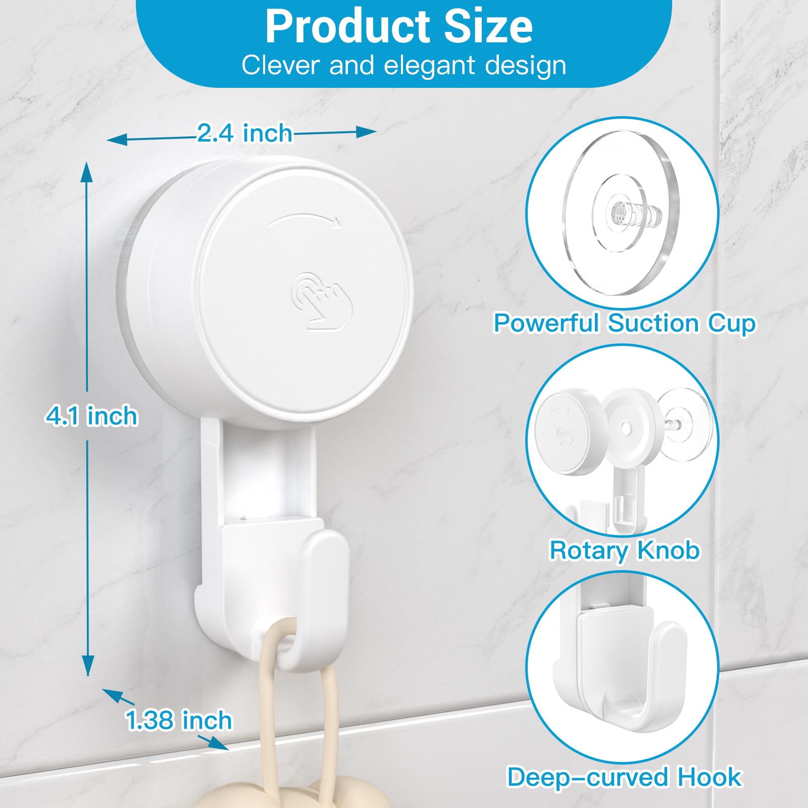 Heavy Duty Waterproof Shower Hooks 6 Pack