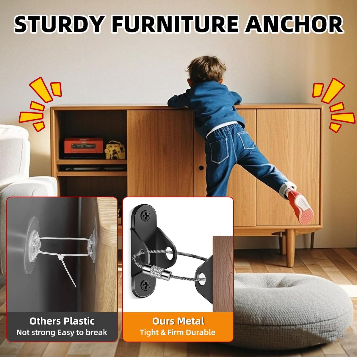 Furniture Anchors Hidden Metal Anti Tip Kit (10 Count)