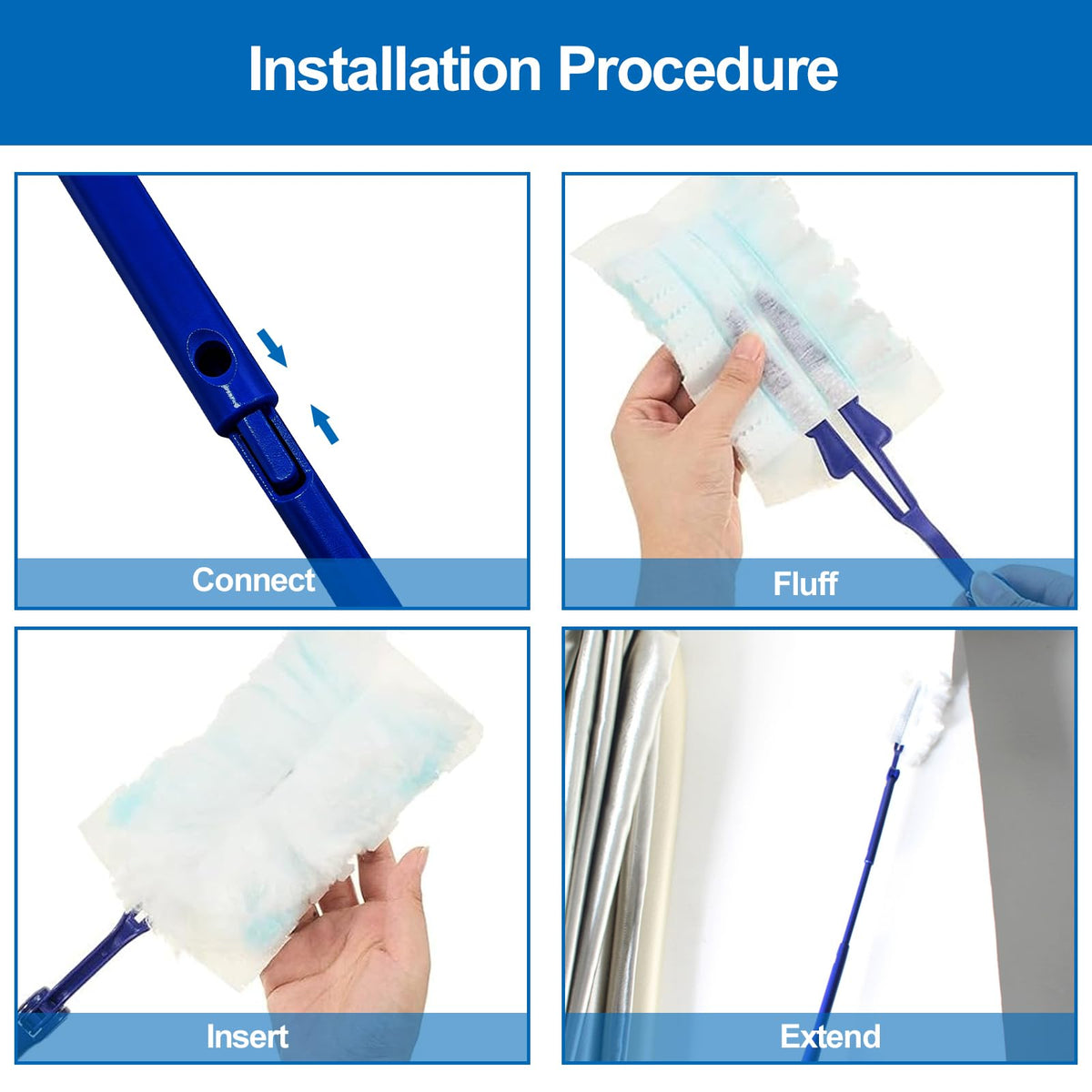 Replacement Handles Compatible with Swiffer Duster Refill (3 Count)
