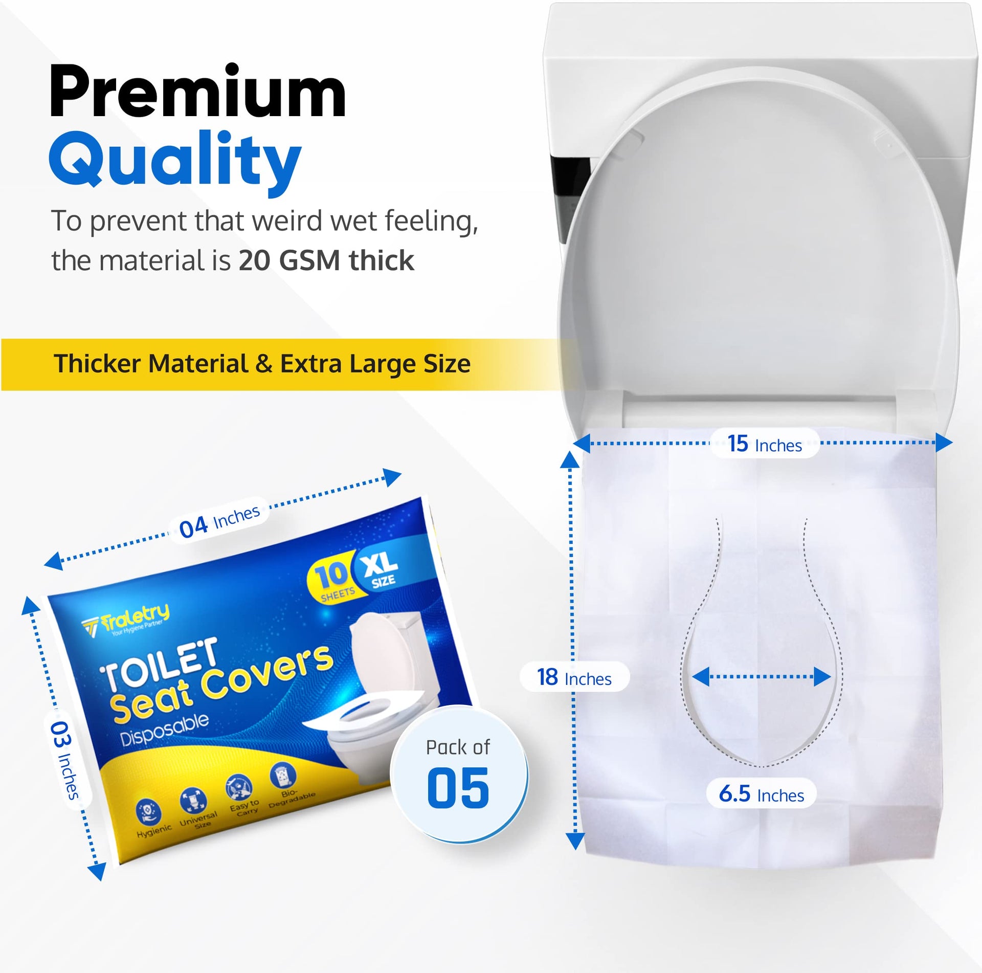 Toilet Seat Covers Disposable Flushable Travel Pack of 50 (50 Count)