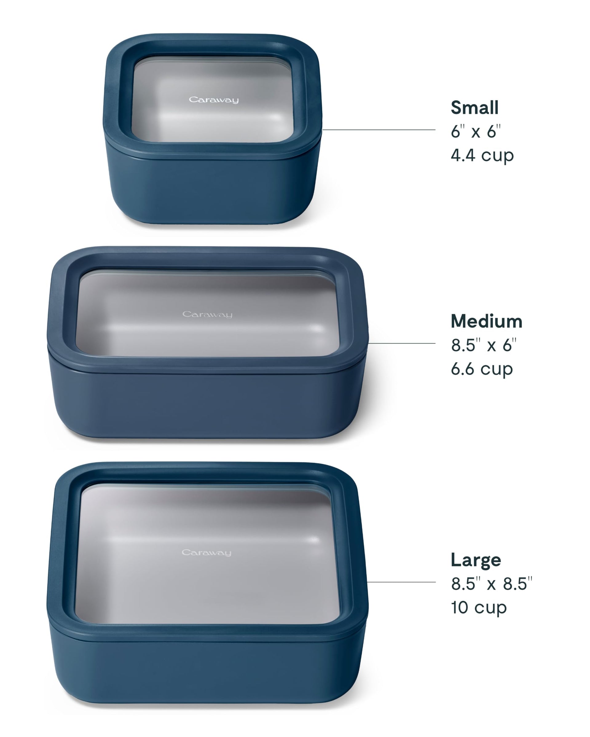 3 Piece Glass Food Storage Container Set (3 Count)