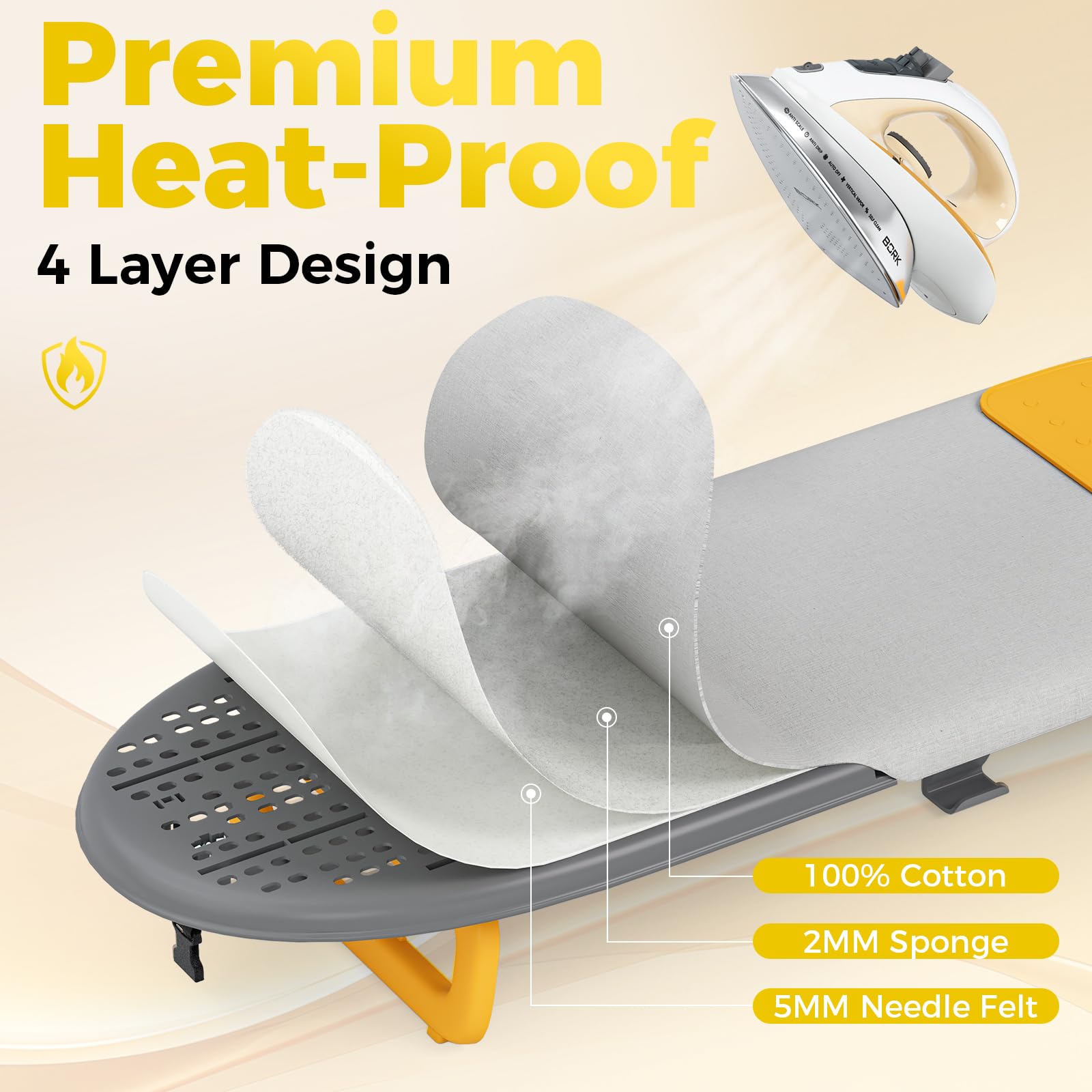 Small Ironing Board with Iron Holder