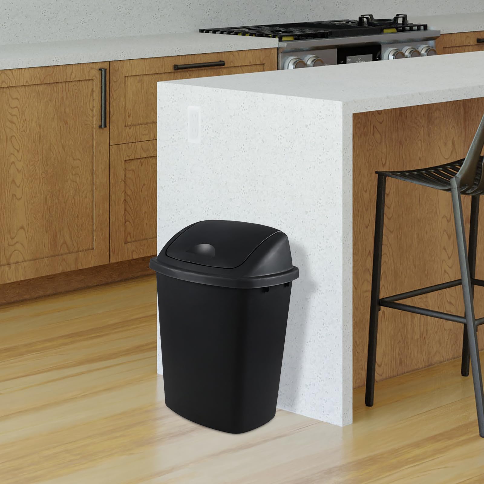 4 Pack 40 Liter Plastic Swing Lid Kitchen Garbage Cans (4 Count)