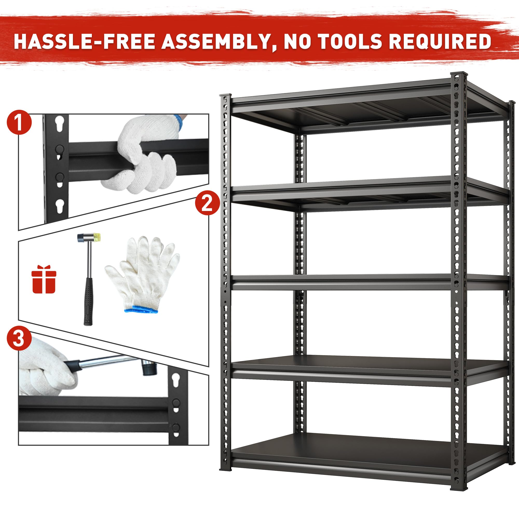 72" H Garage Shelving Load 2500Lbs for Homeowners and Commercial Use (2 Count)