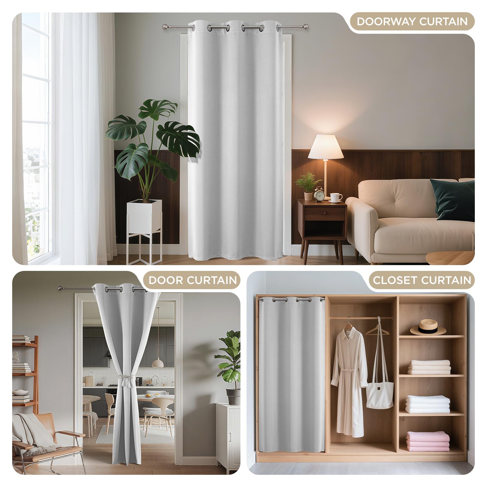 Door Curtain Blackout Curtains for Doorway Privacy Closet Drapes
