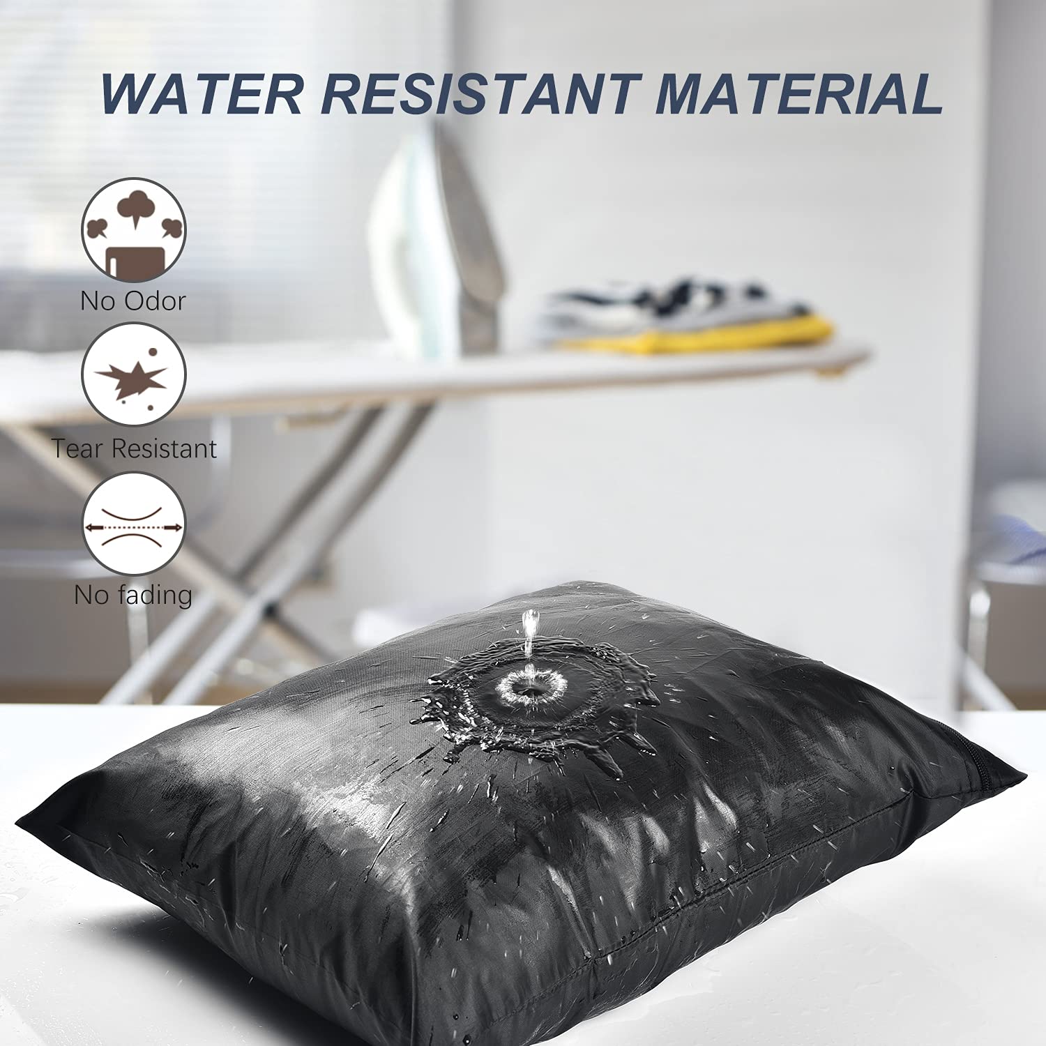 2 Pack Laundry Bags 16x20 inch Wet Dry Bag for Swimsuit and Towels Medium Travel Dirty Clothes Bag Machine Washable Laundry Sack for Gym Beach Drying Do Not Exceed 176℉ Black (2 Count)