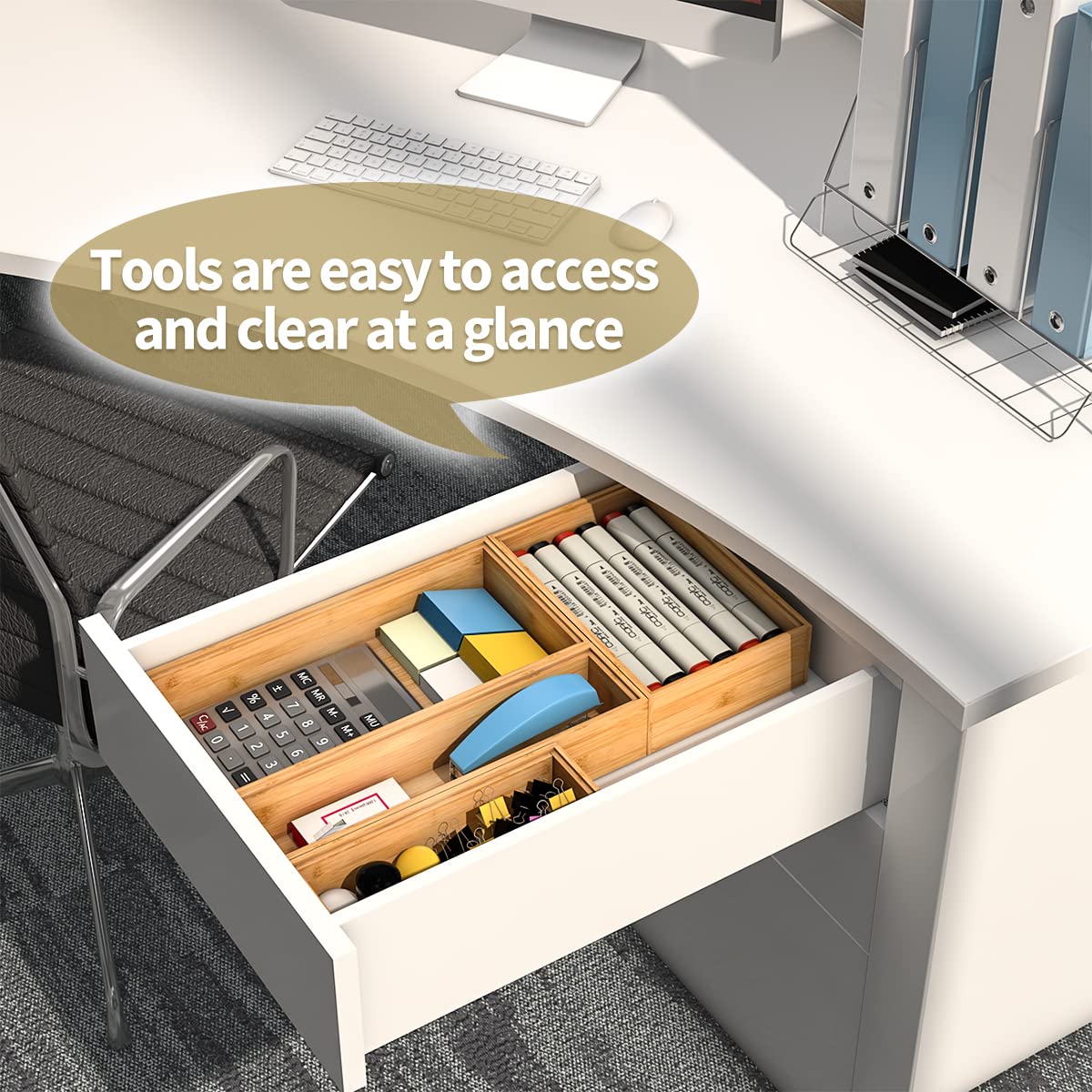 Bamboo Kitchen Drawer Organizer 9"x 3" (2 Count)