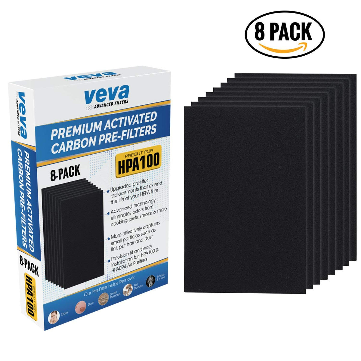 HPA100 Pre Filters Replacement for Honeywell Air Purifier (8 Count)