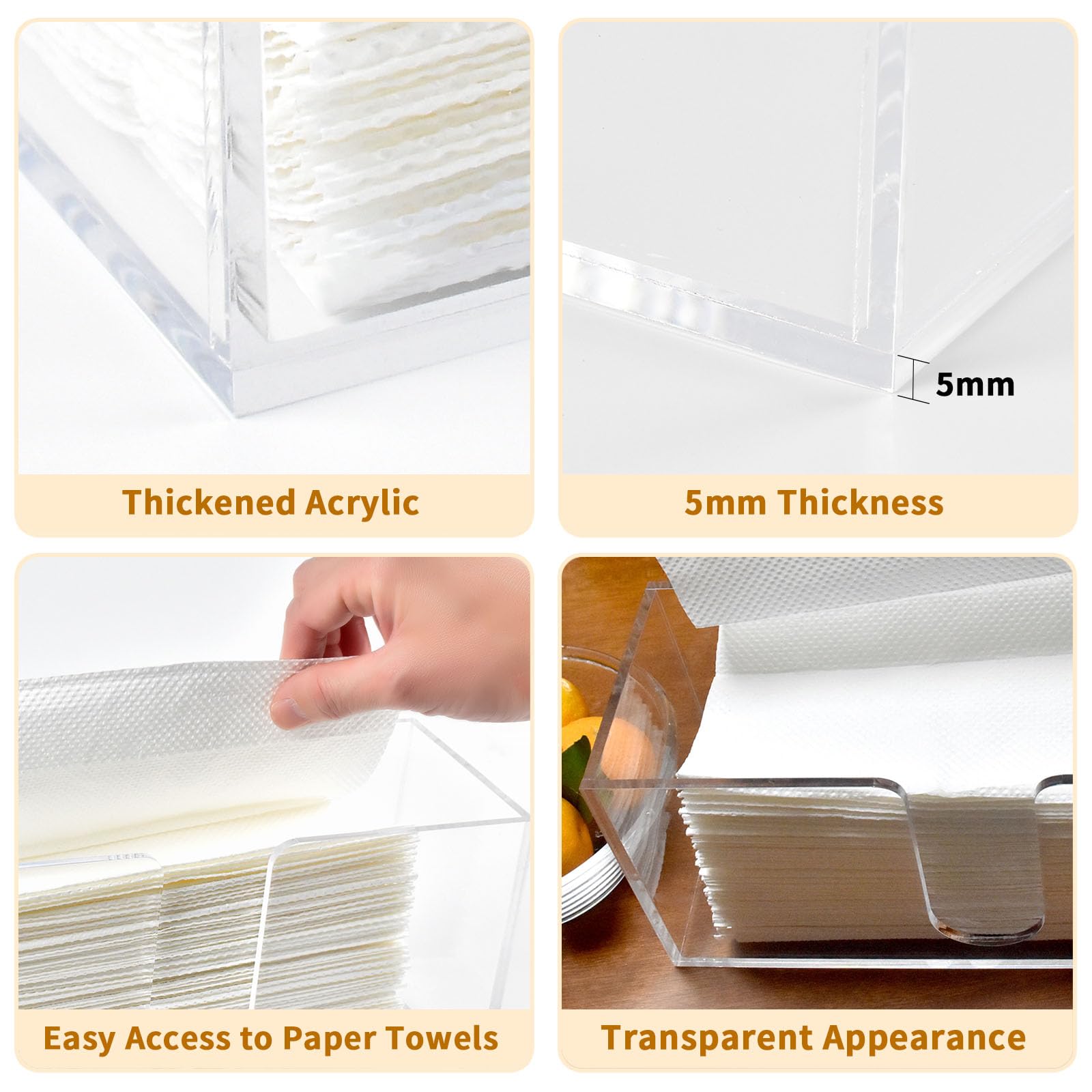 2 Pack Acrylic Paper Towel Holder (2 Count)