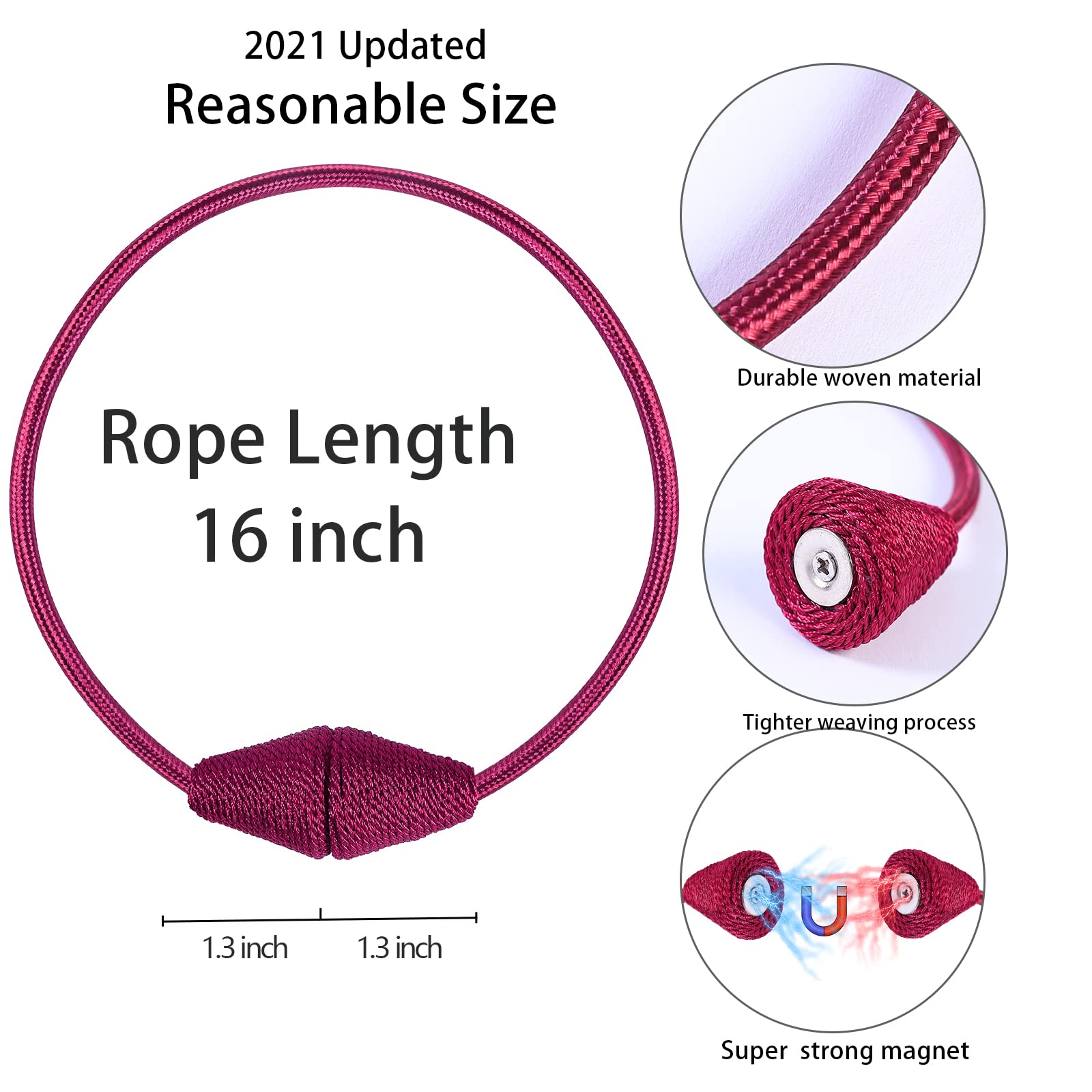 2 PCS Magnetic Curtain Tiebacks (2 Count)