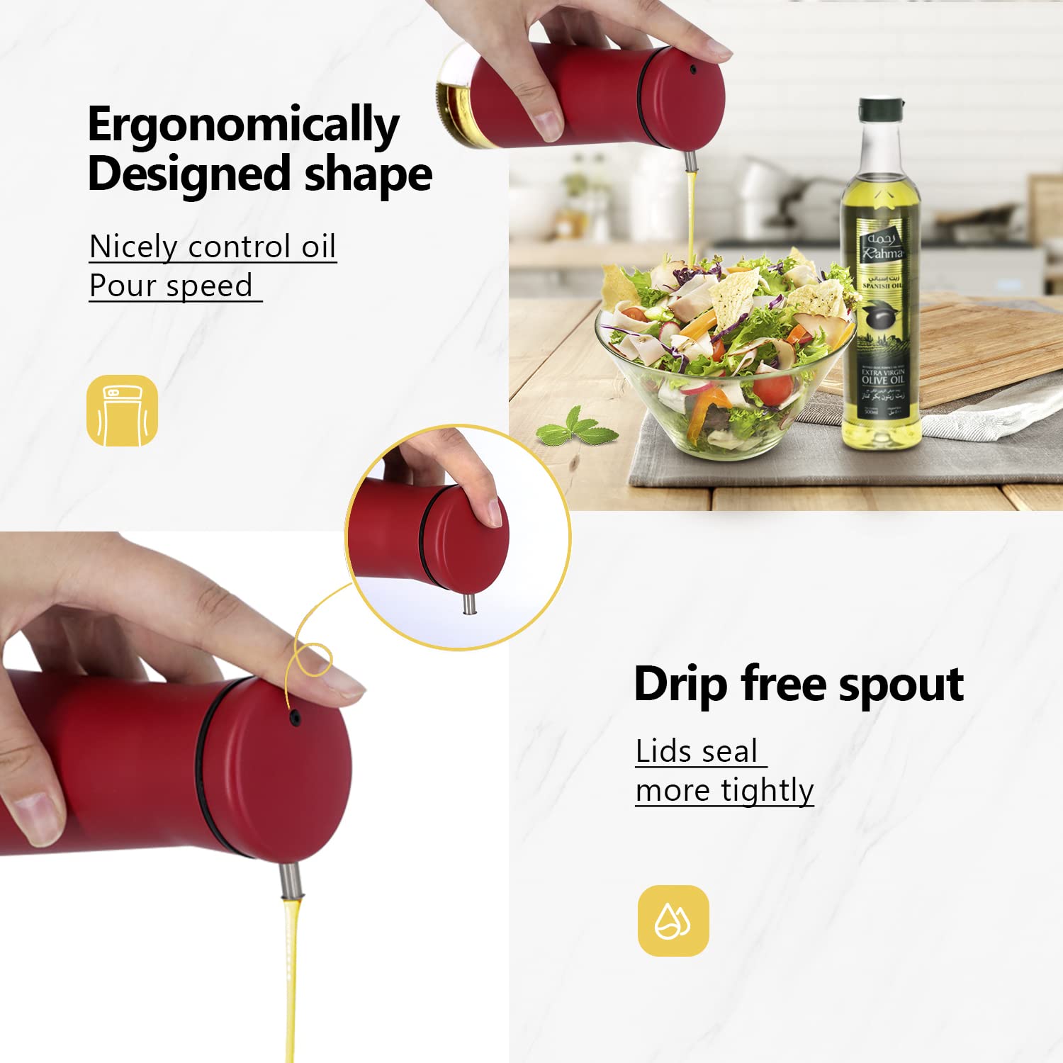 Red Oil And Vinegar Dispenser Set (2 Count)