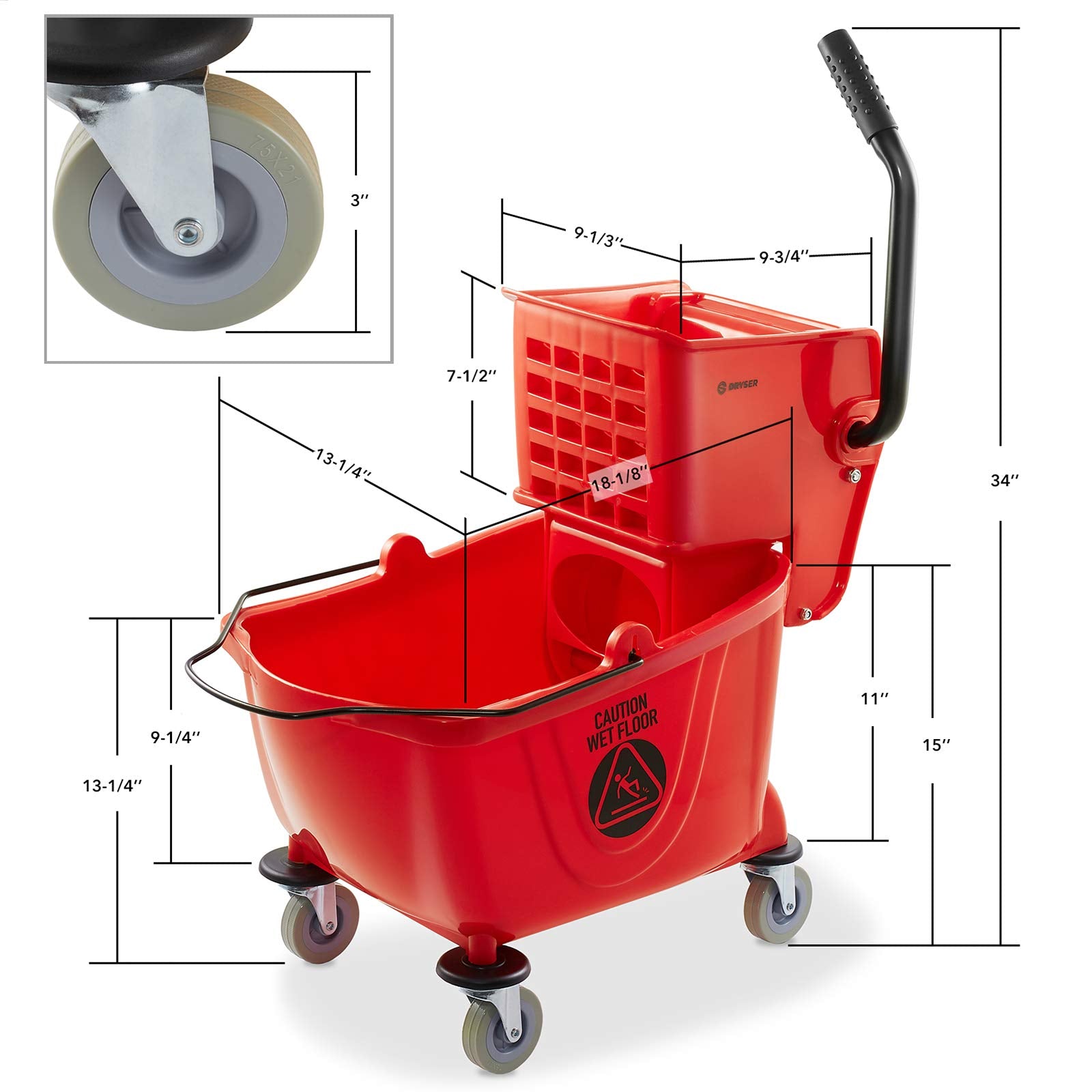 Commercial Mop Bucket with Side Press Wringer