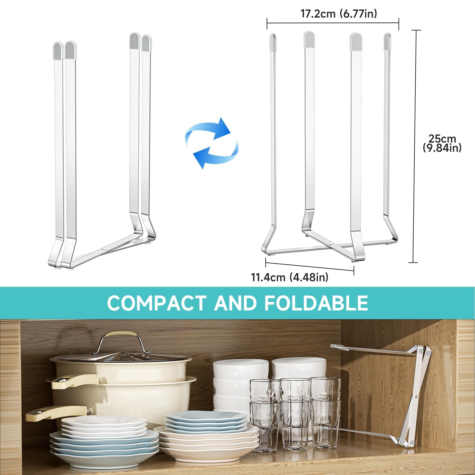 Bottle Drying Rack Reusable Drying Rack for Bottles Metal Foldable Water Bottle Dryer Holder Space Saving Cups Dryer Racks Kitchen Stand Holder for Plastic Bags