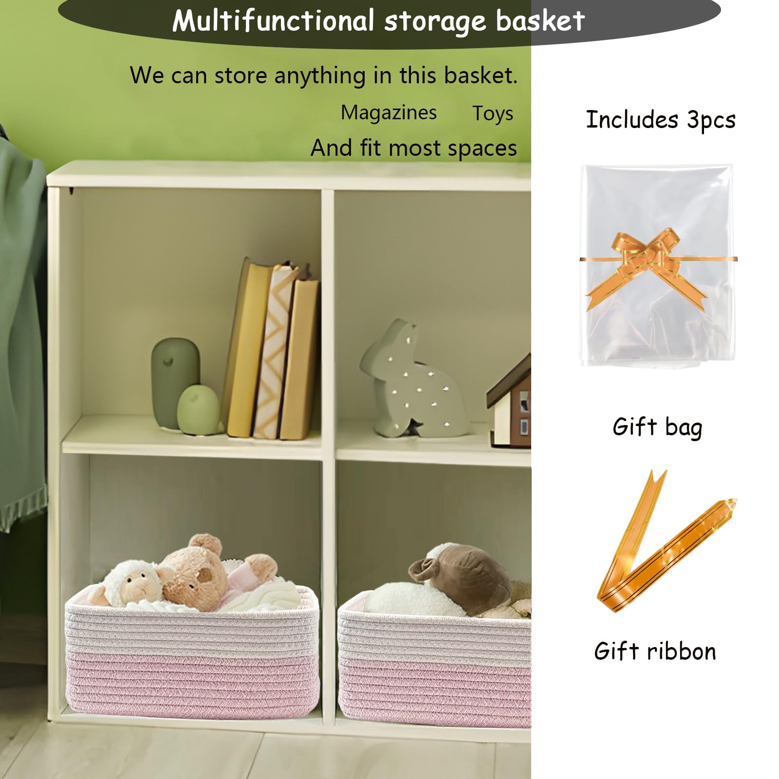 COMFY HOMI 11.5"x7.5"x4.7" Storage Baskets for Organizing (3 Count)