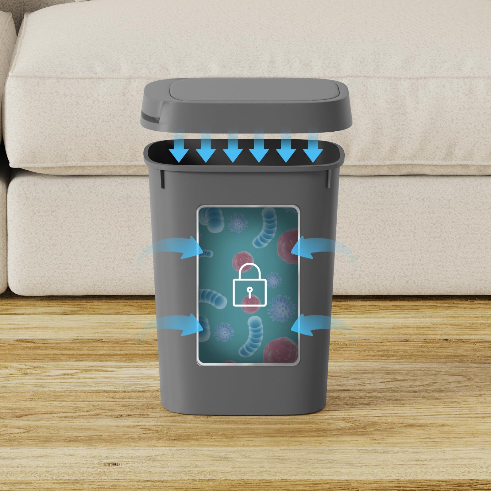 3 Pack Bathroom Small Trash Can with Lid (3 Count)