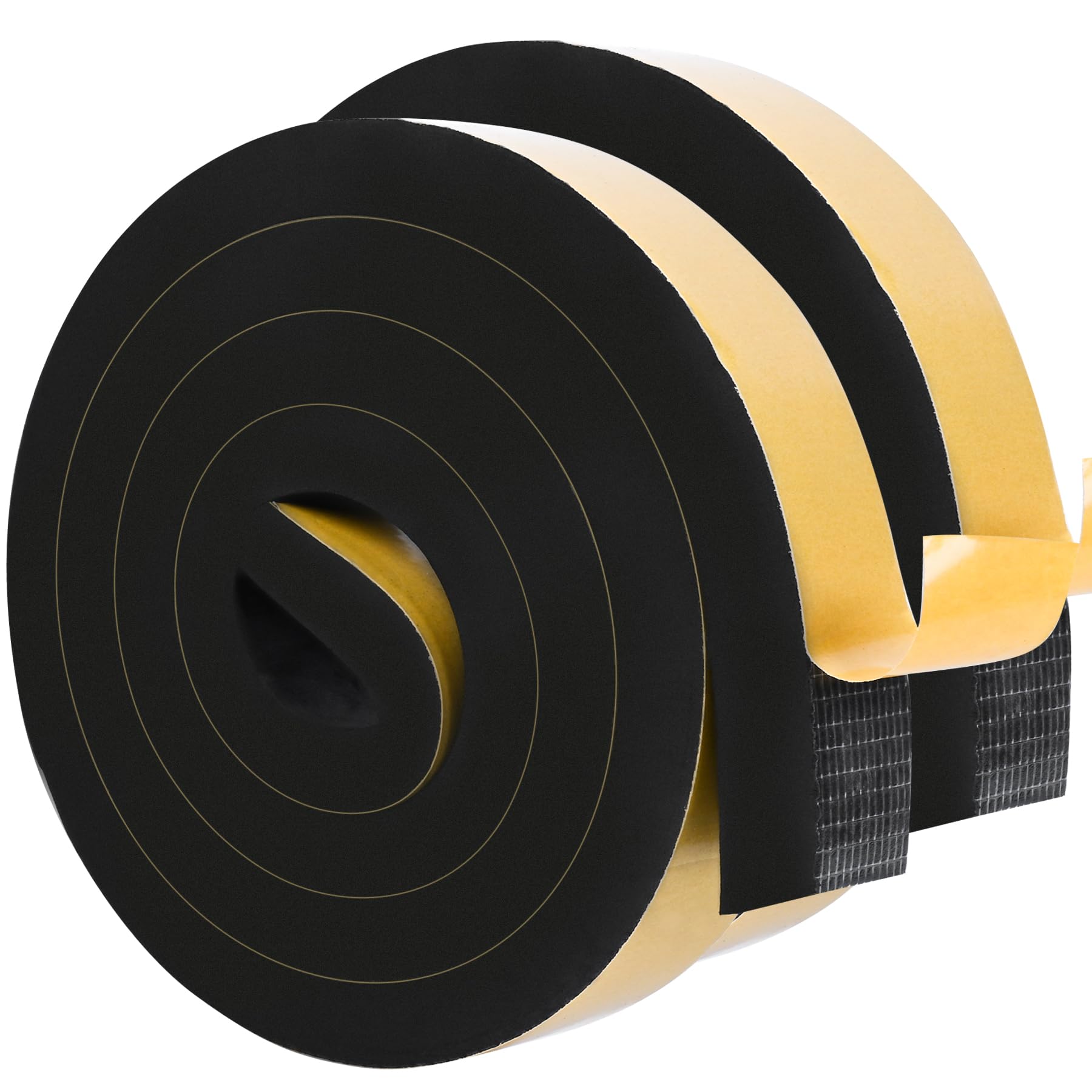 Black Door Window Weather Stripping Self Adhesive Foam Tape High Density Foam Sealing Strip Window Insulation Weatherproof Gasket Tape 1" Wide X 3 (13 Foot)