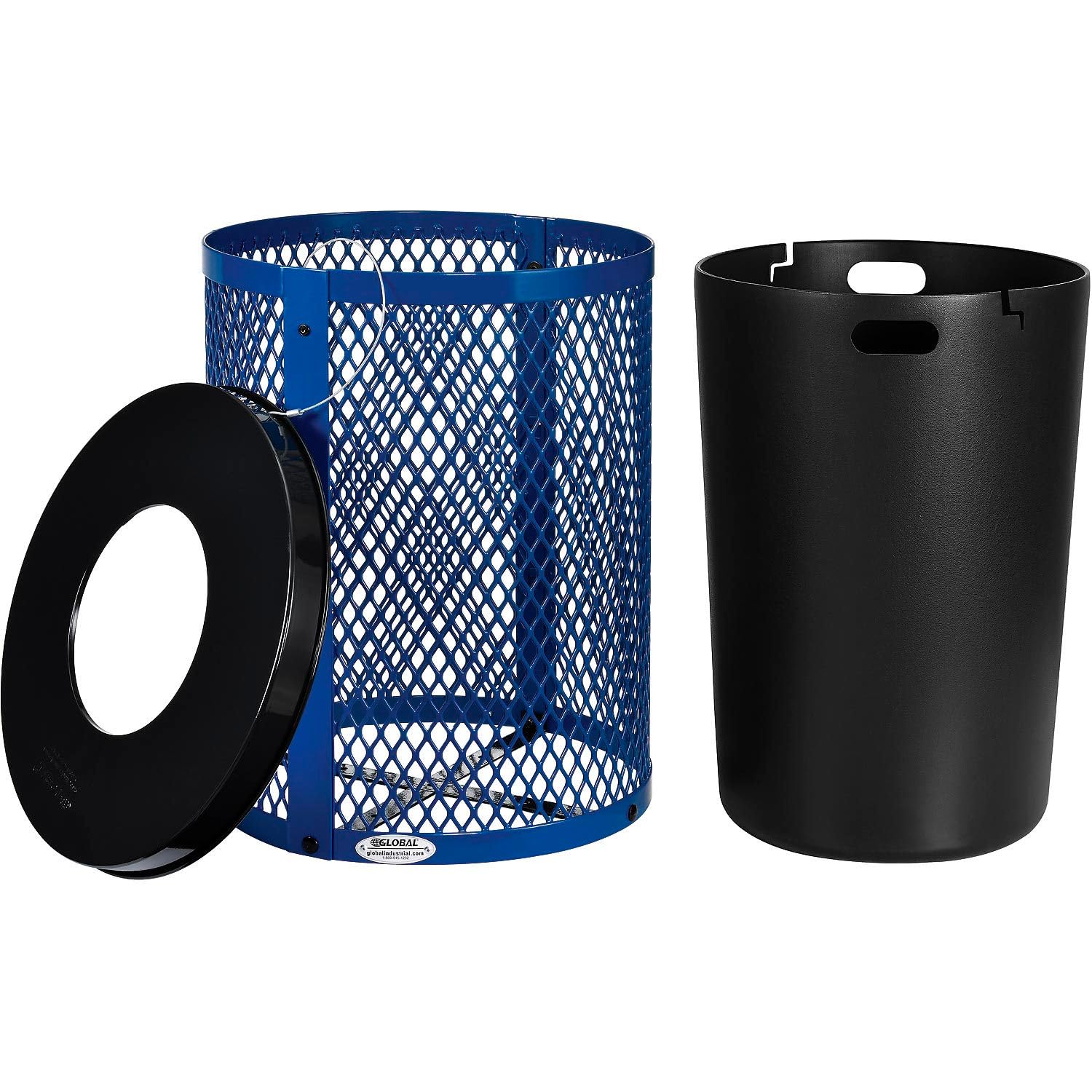 Outdoor Diamond Steel Trash Can