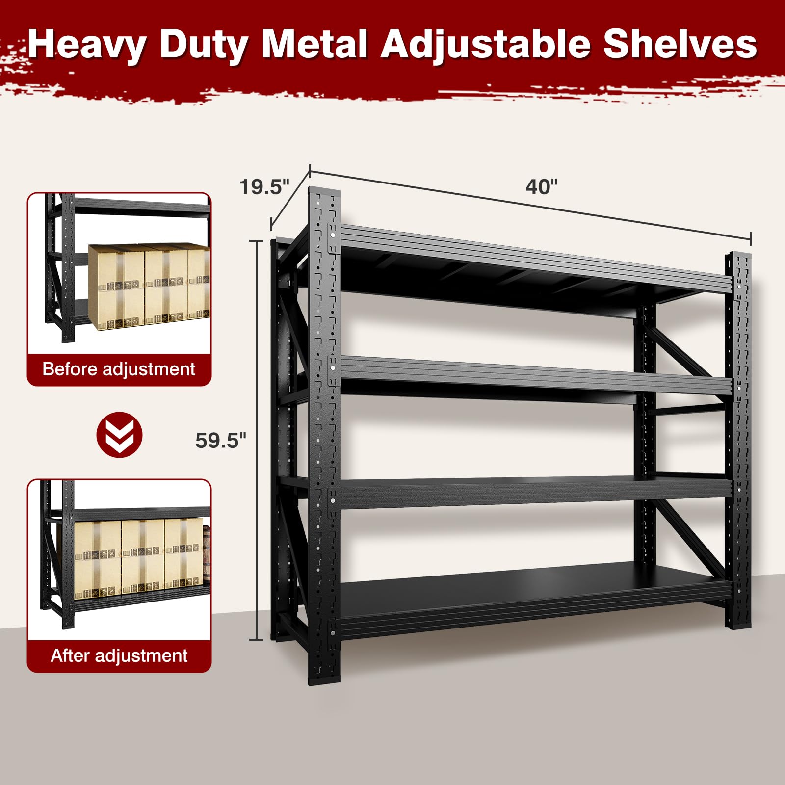 3000LBS Metal Steel Storage Shelves