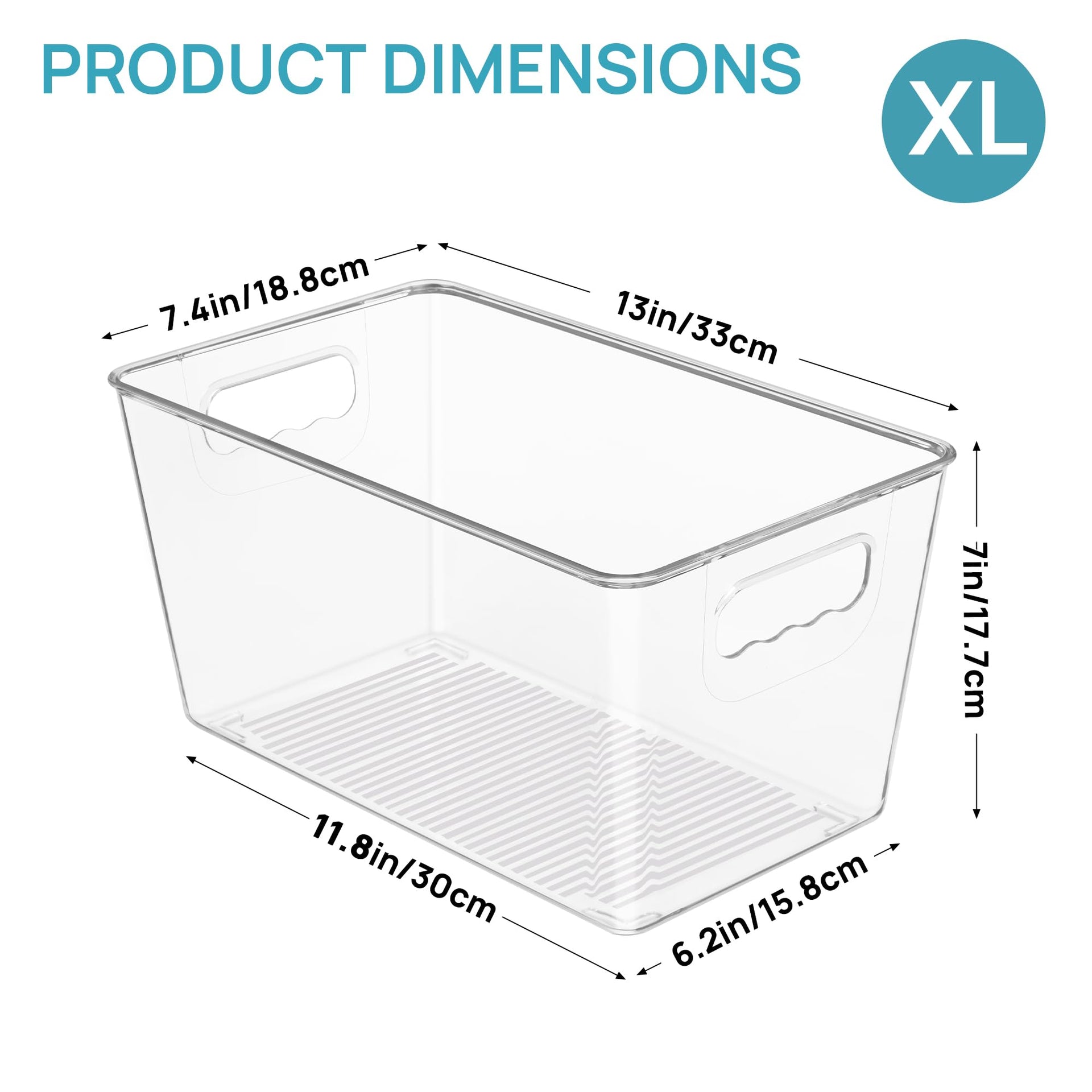 6 Pack Clear Storage Bins (6 Count)